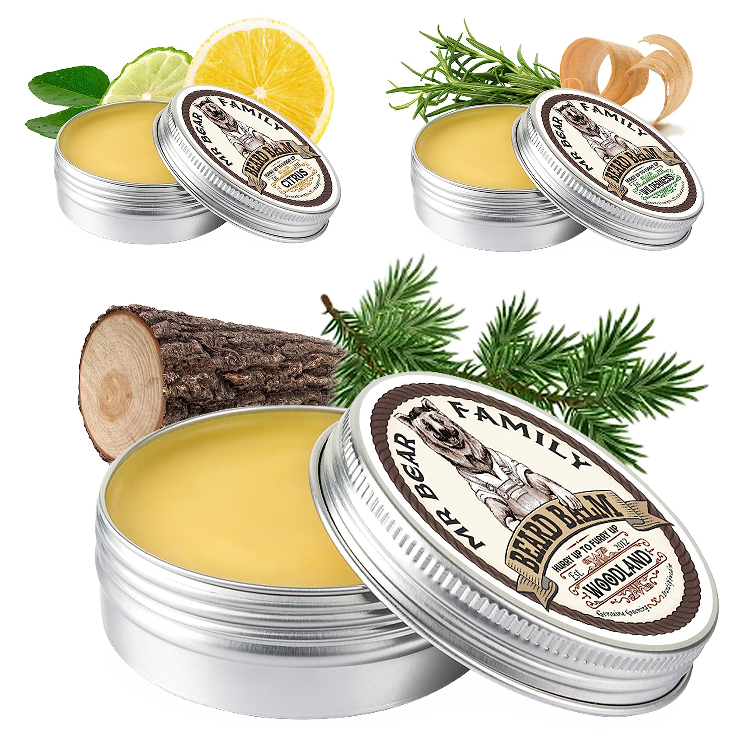 Beard Balm Beard Wax for Men – Nourishing Beards Conditioner Beards Moisturiser Contains Shea Butter + Beeswax + Jojoba Oil – Scented Mustache Softener Styling Balm (Woodland, 60ml)