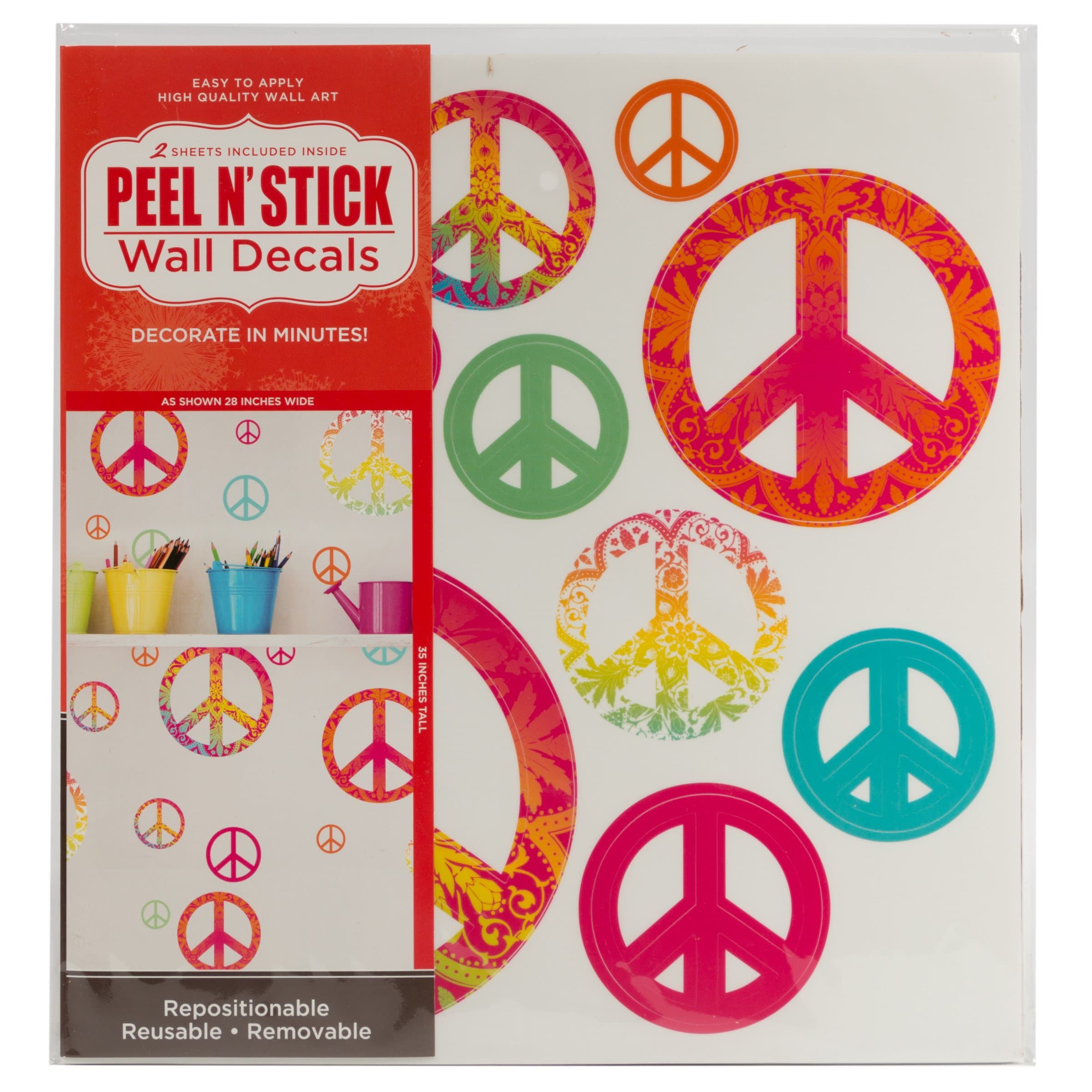 Die Cuts With A View Peace Signs Tied Peel & Stick Wall Art