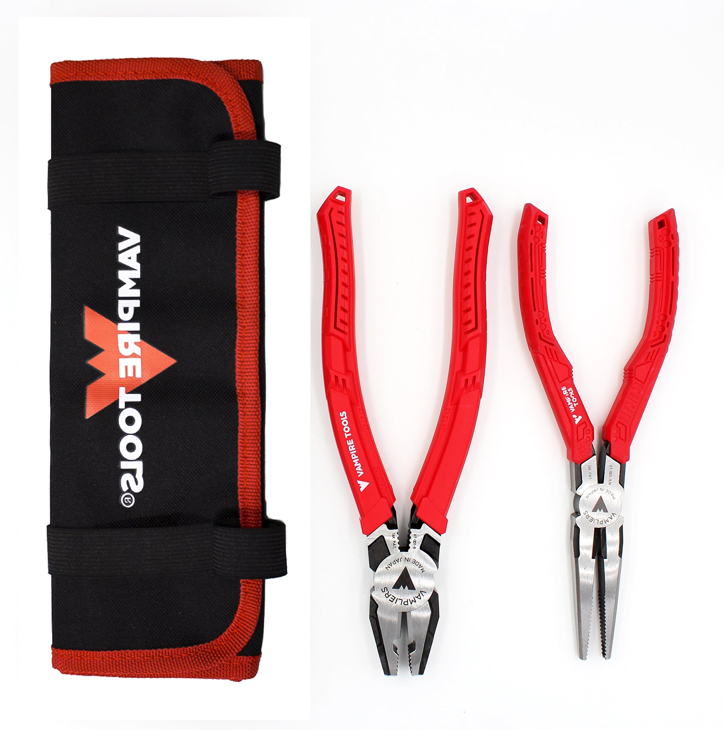 VAMPLIERS. Best Made Pliers! 2-PC Set S2JP Patented Screw Extractions Pliers. Extract Stripped Stuck Security, Corroded or Rusted Screws/Nuts/Bolts + Tool Pouch. Made in Japan!