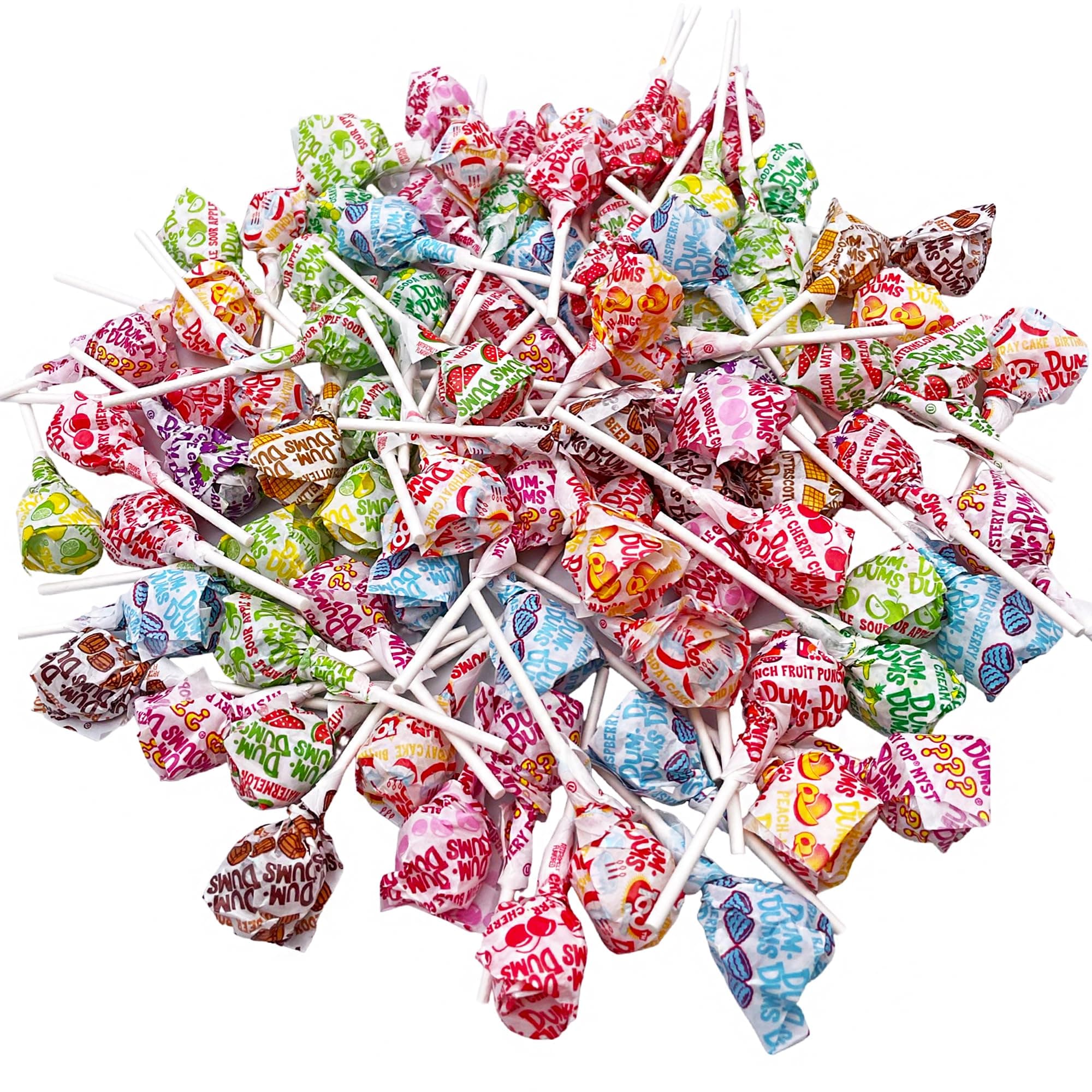DUM DUMS Lollipops 1 lb – Suckers Hard Candy, Gluten Free, Individually Wrapped Pops, Bulk Candy (80 pieces)