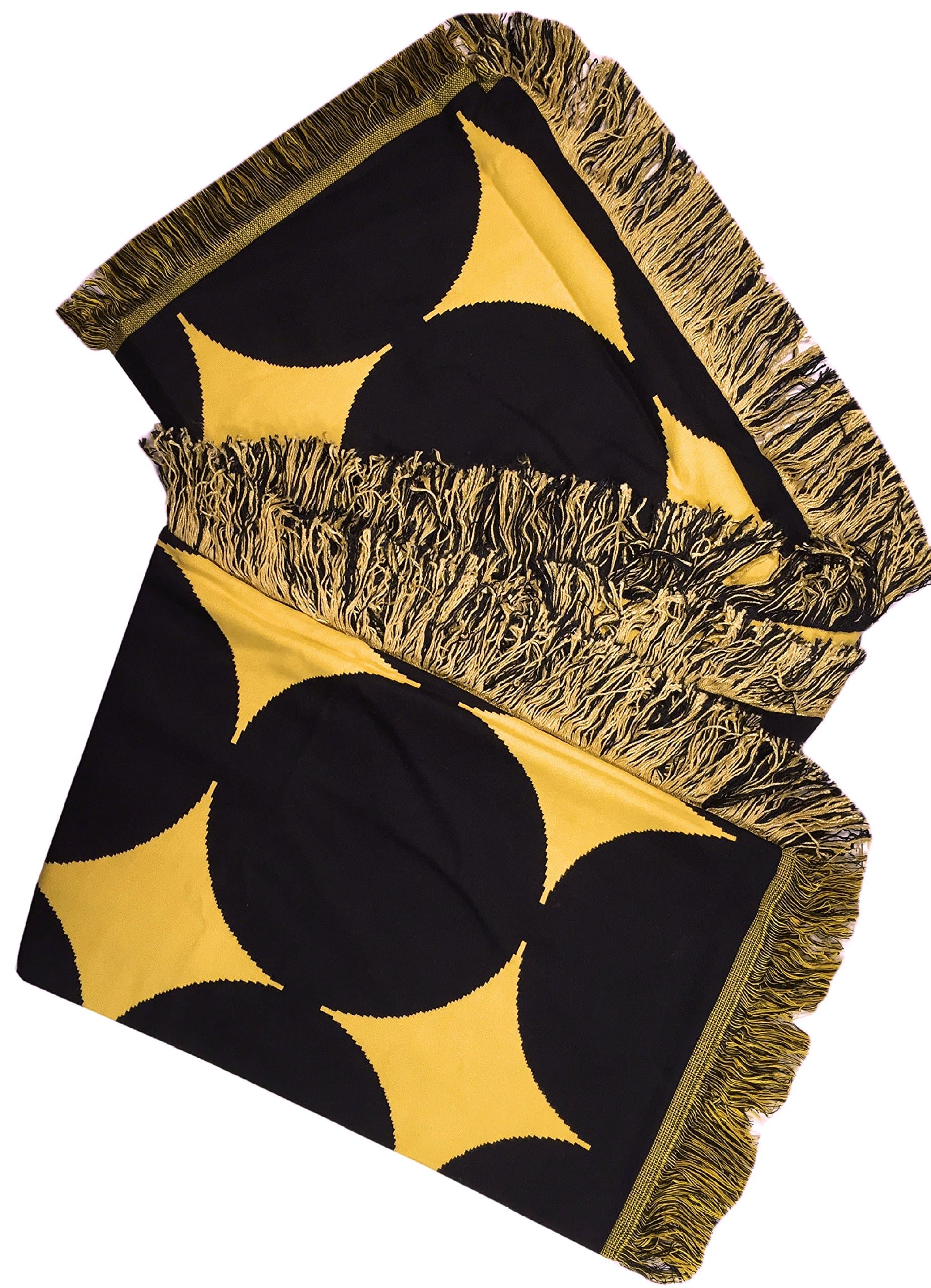 Manual Black and Gold Diamond Circle Decorative Reversible Lightweight Throw Blanket ETBGD 50x60"
