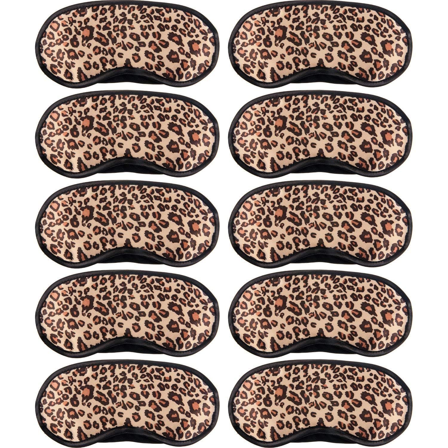 10 Pack Sleep Mask, Leopard Eye Masks Shade Cover for Sleeping, Shift Work, Naps, Travel Pouch Night Blindfold Airplane Relaxing Eyeshade Cover with Nose Pad for Men Women Kids