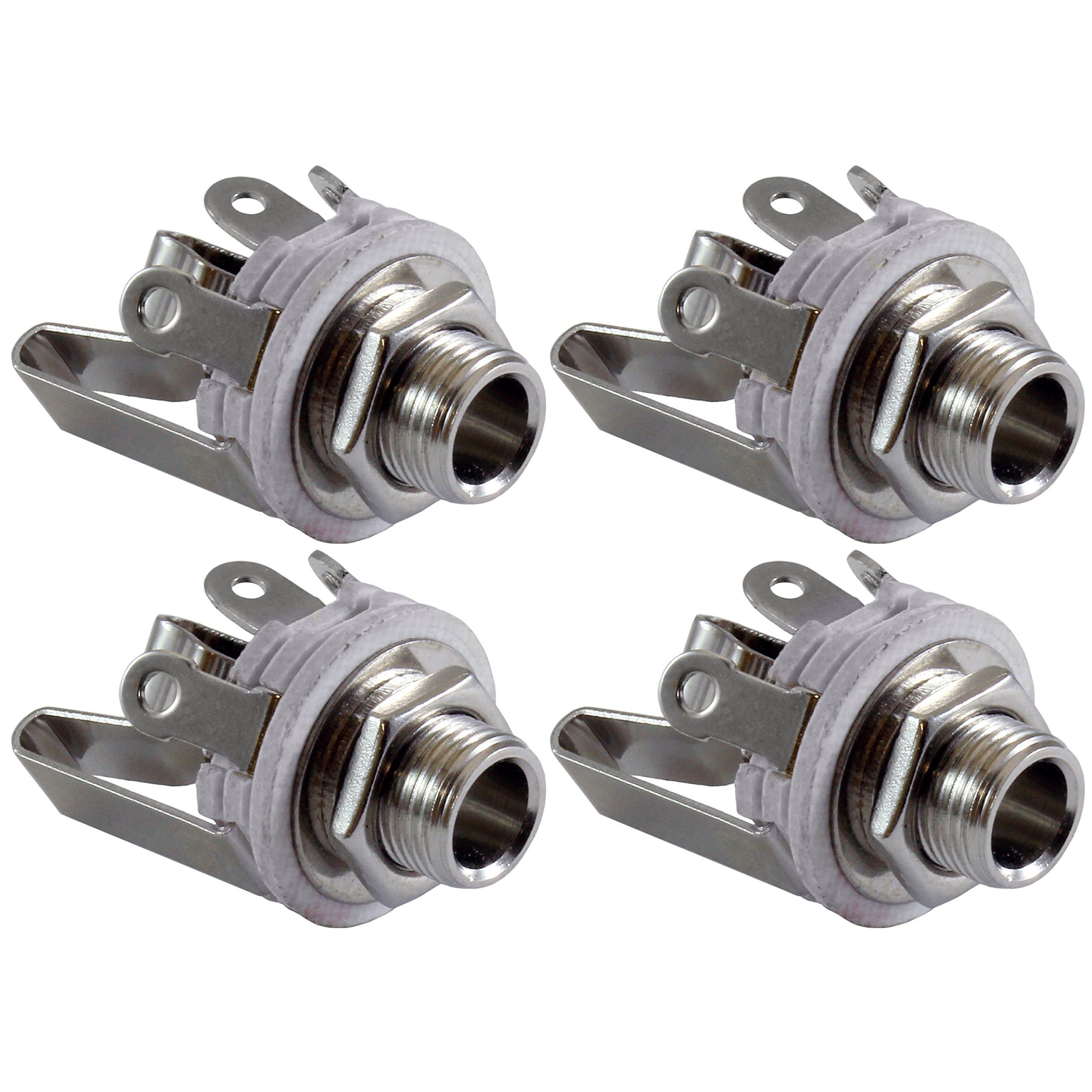 GLS Audio 1/4" Jacks Female TRS Stereo Panel Mount Jack - 4 Pack