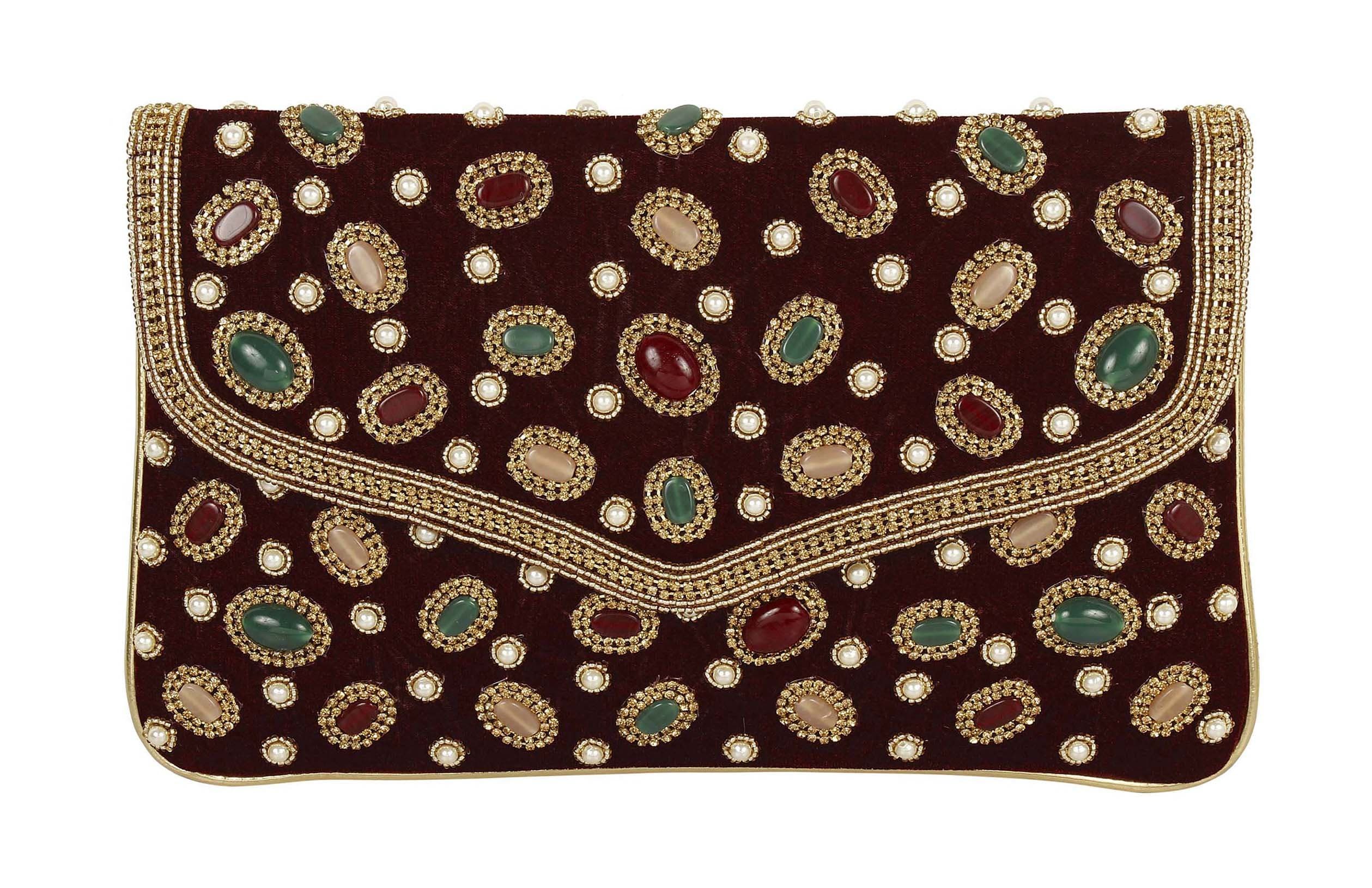 Purse Collection Maroon Colour Unique Handmade Work Purses For Women's
