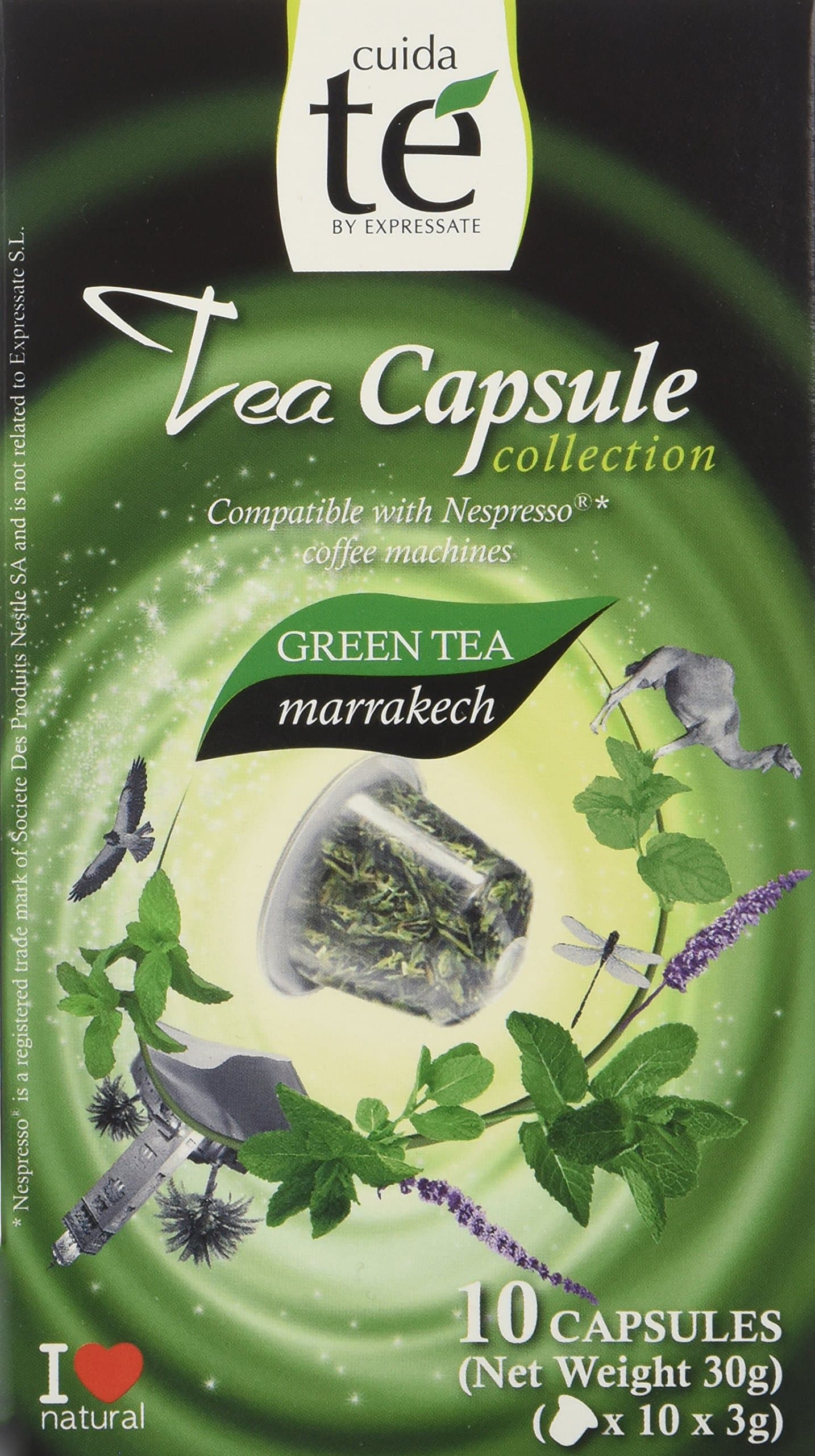 30 Nespresso Compatible Pods - Origen Tea, Marrakech Green Tea, 3 Boxes - 10 Pods / Box