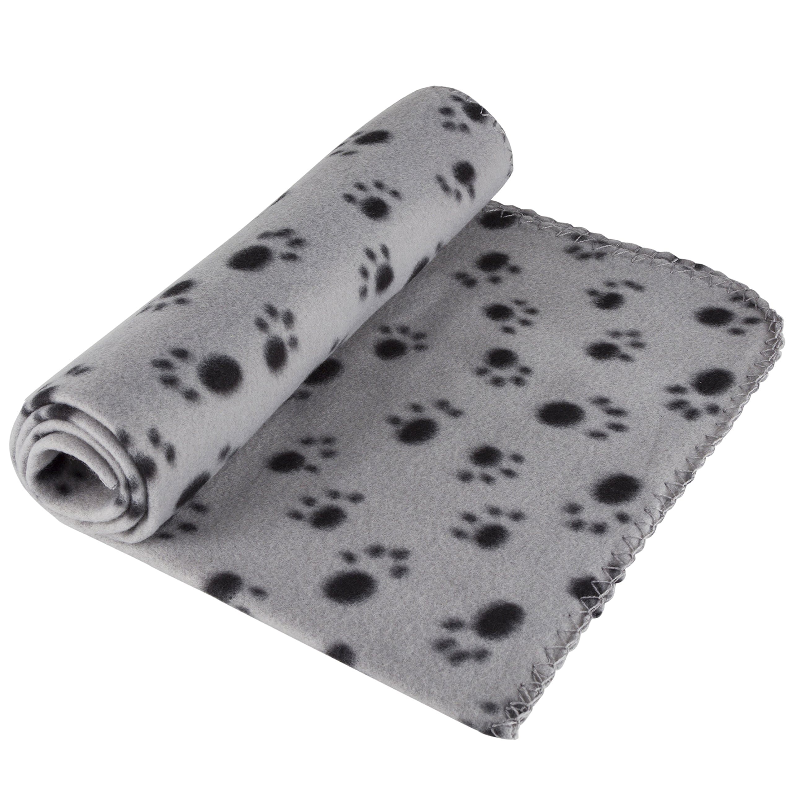 Premium Soft Pet Blanket for Dog Cat Size: 39 x 27 in. Beautiful Black Paw All Over Prin Warm Bed Fleece Blanket for Puppies & Cats Sleep Mat Cover Perfect Pet Warming Blanket for Indoor and Outdoor.
