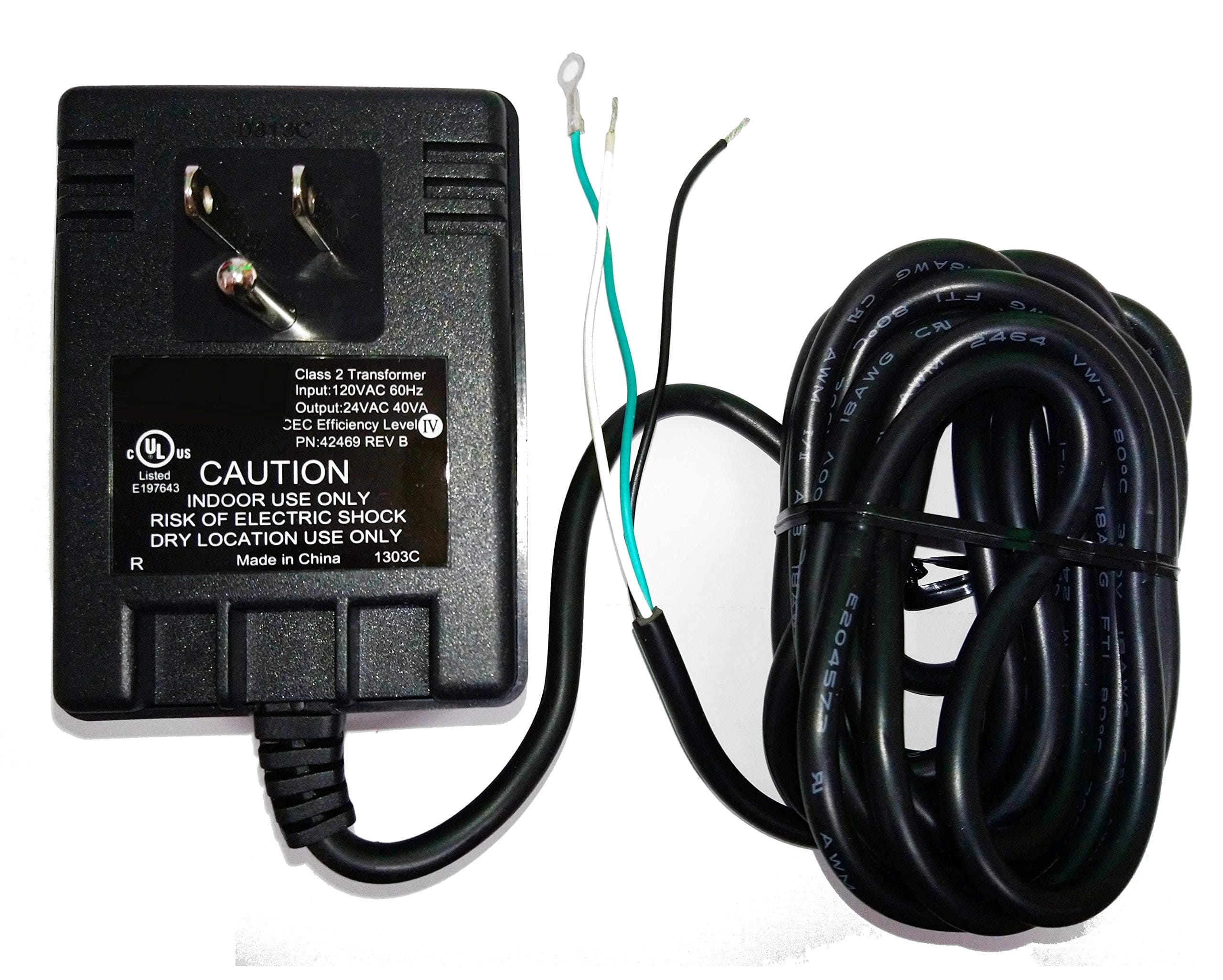 PWS-2440CCC 24V 40VA AC 3 Wire (with Ground) 1.6A Transformer Wall Plug