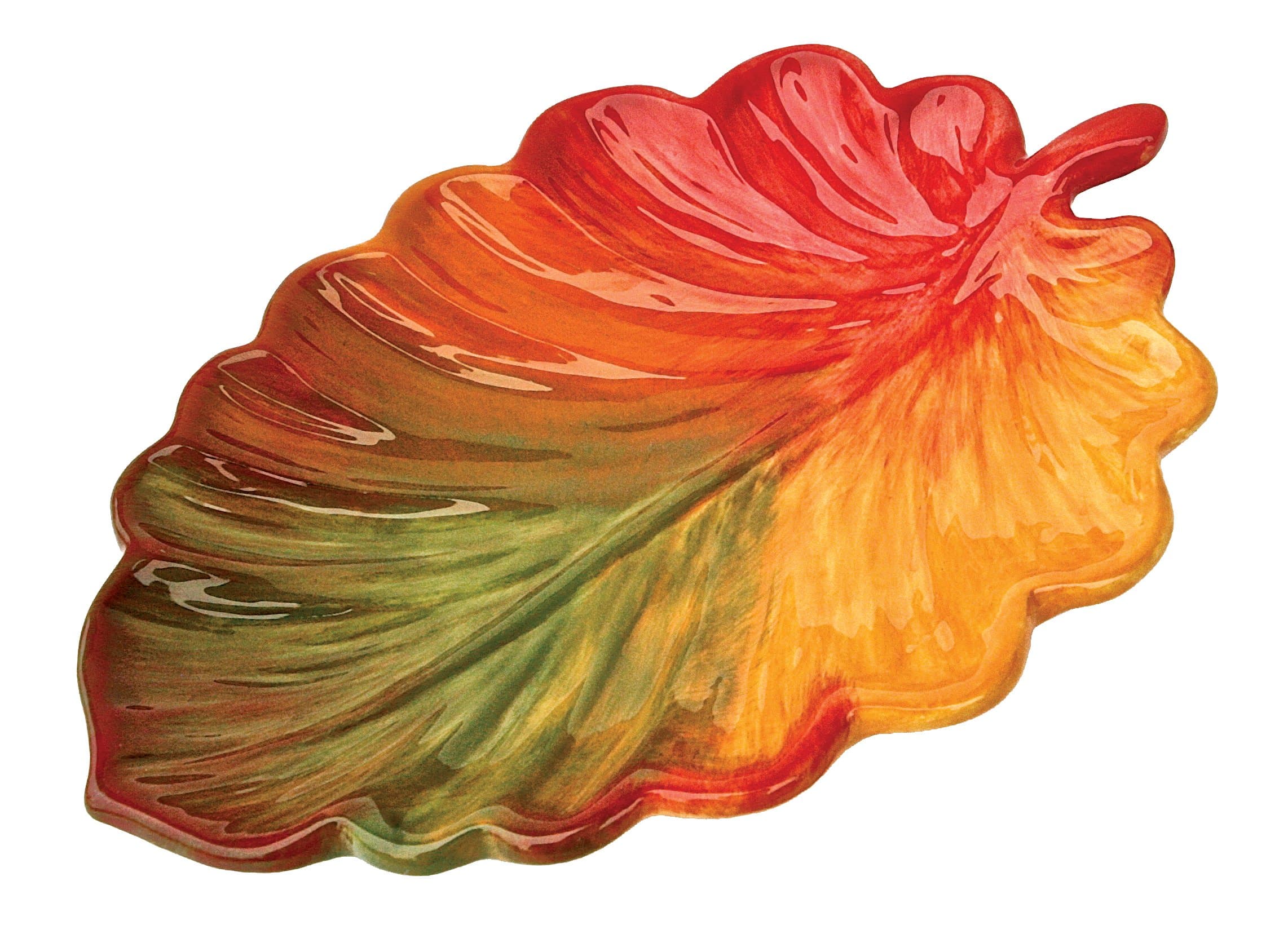 Great Finds Fall/Harvest Elm Leaf Ceramic Plate/Dish