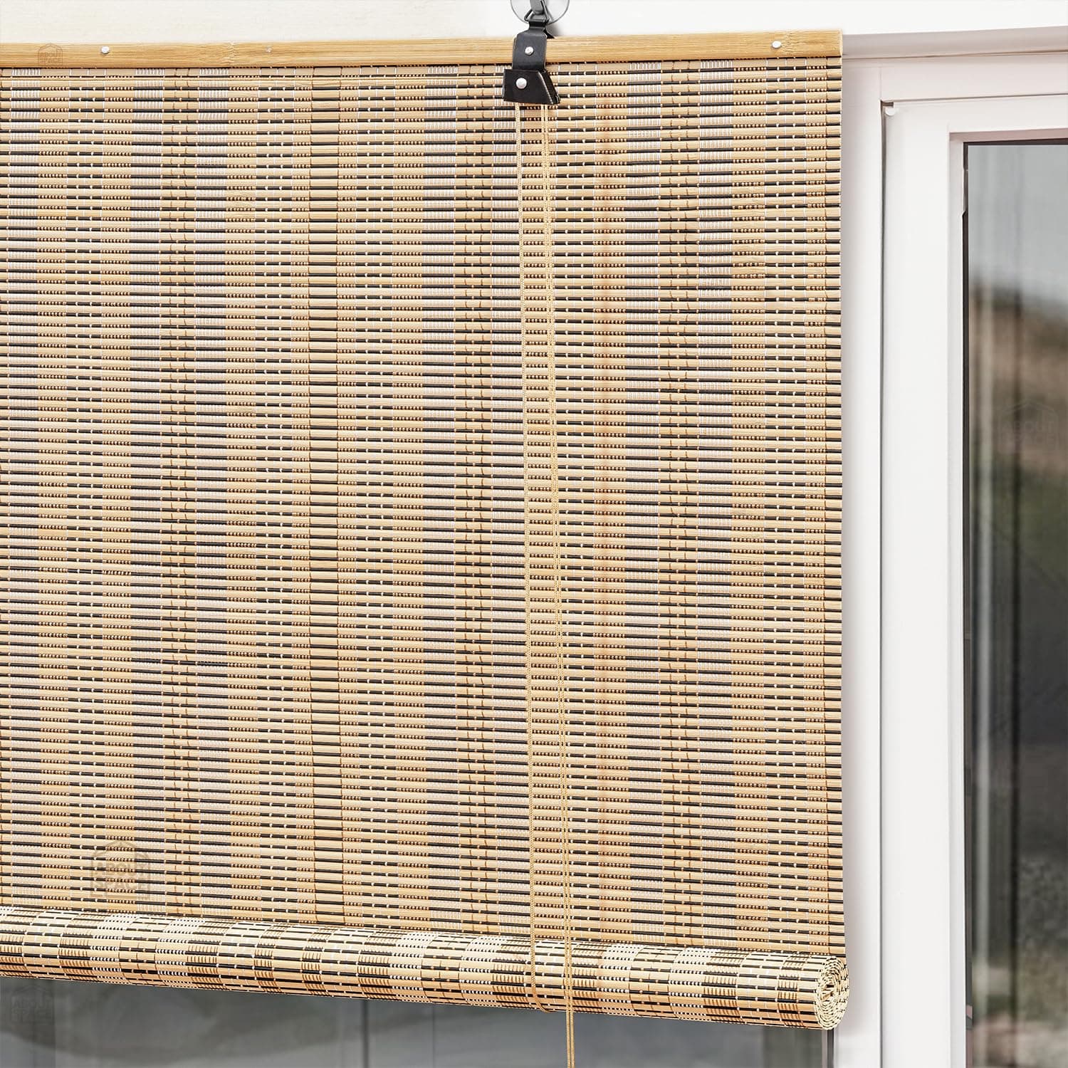 Bamboo Curtains - W 3 ft x H 6 ft - Rope Mechanism Roll Up Down Bamboo Shade for Sunlight, Dust Protection Window Chick Blinds for Balcony, Restaurant, Hotel, Dhaba, Resort