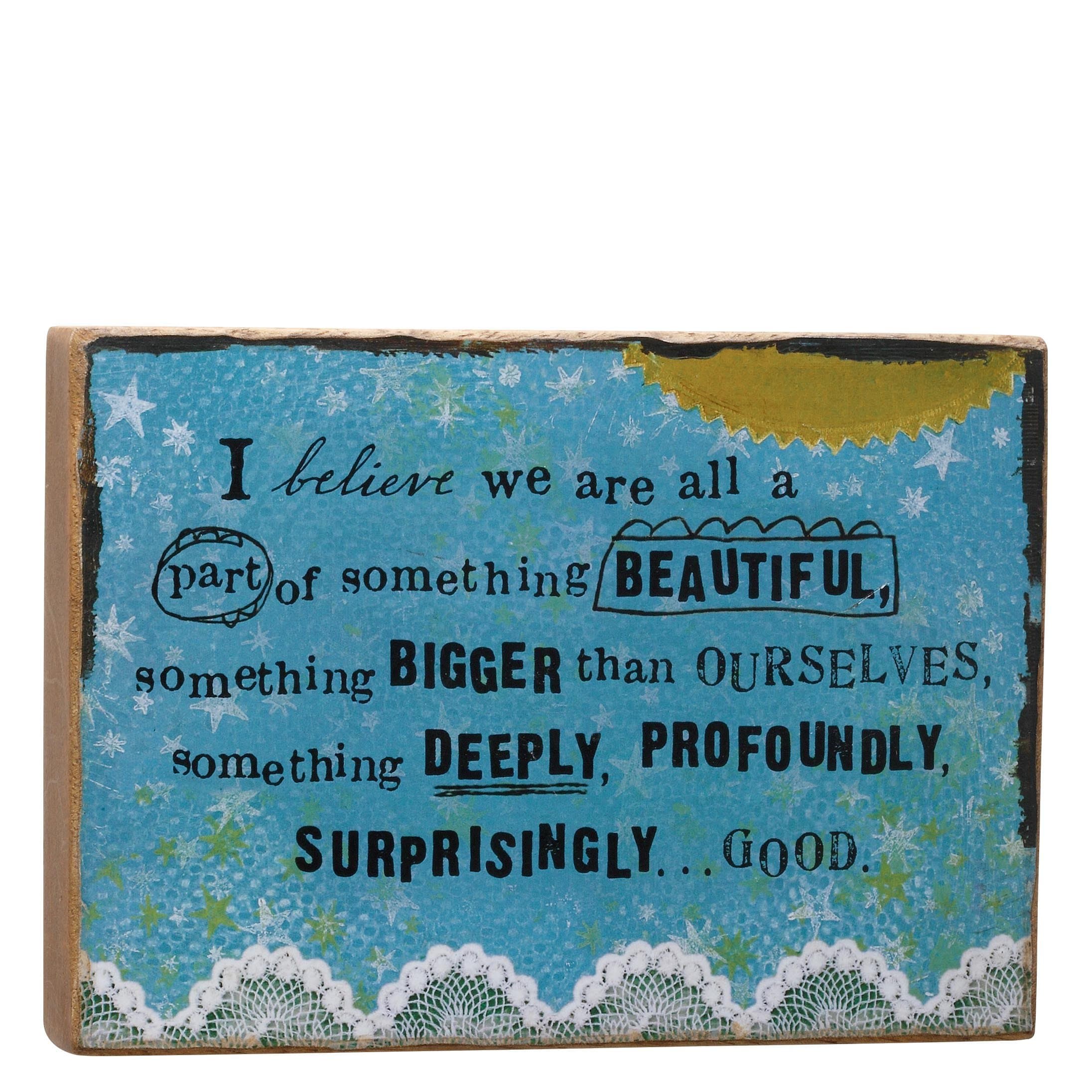 DEMDACO Kelly Rae Roberts Beautiful Sentiment Block Table Topper