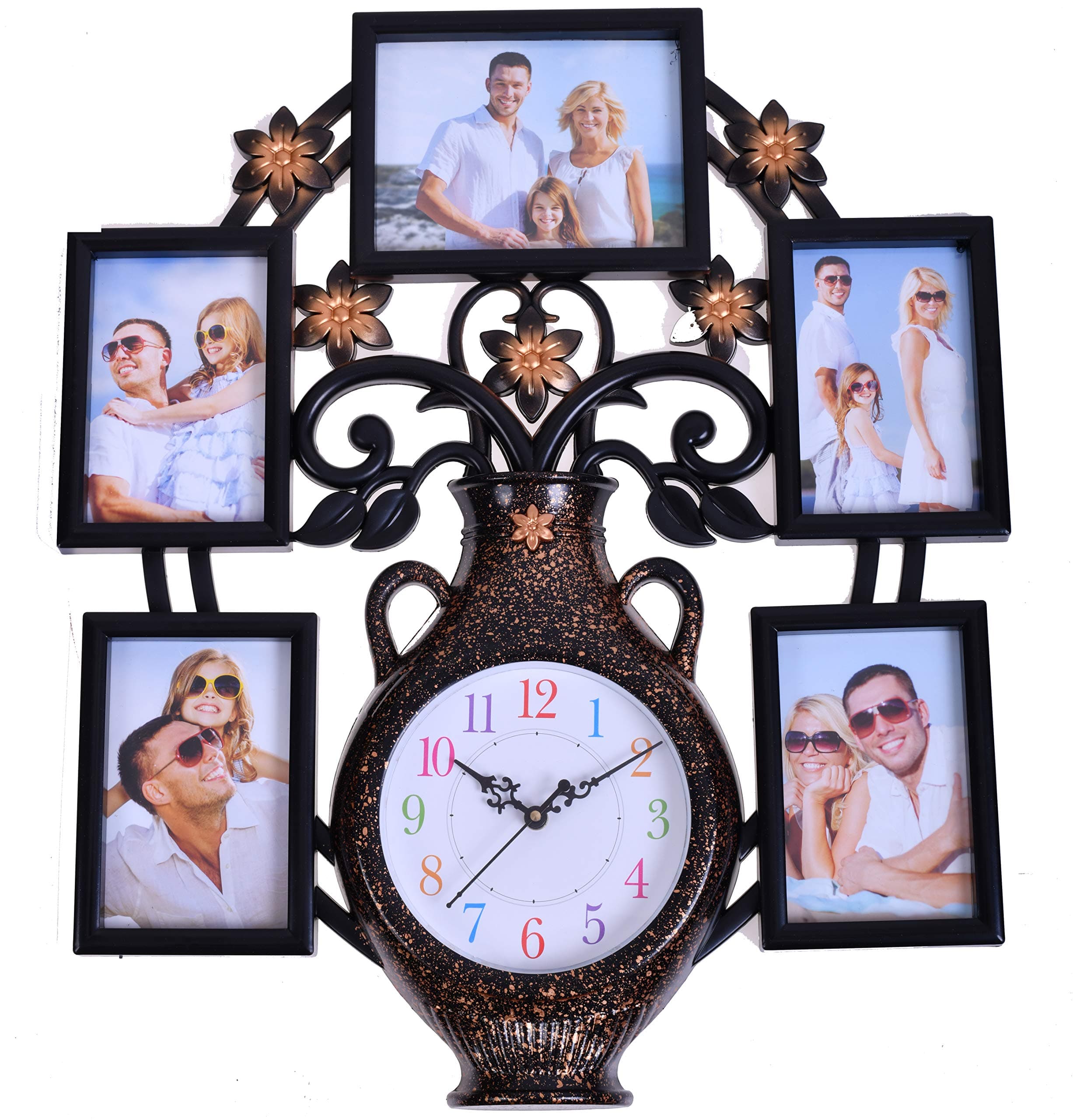 Smera Plastic Floral Wall Photo Frame (55 x 47.5 cm, Brown)