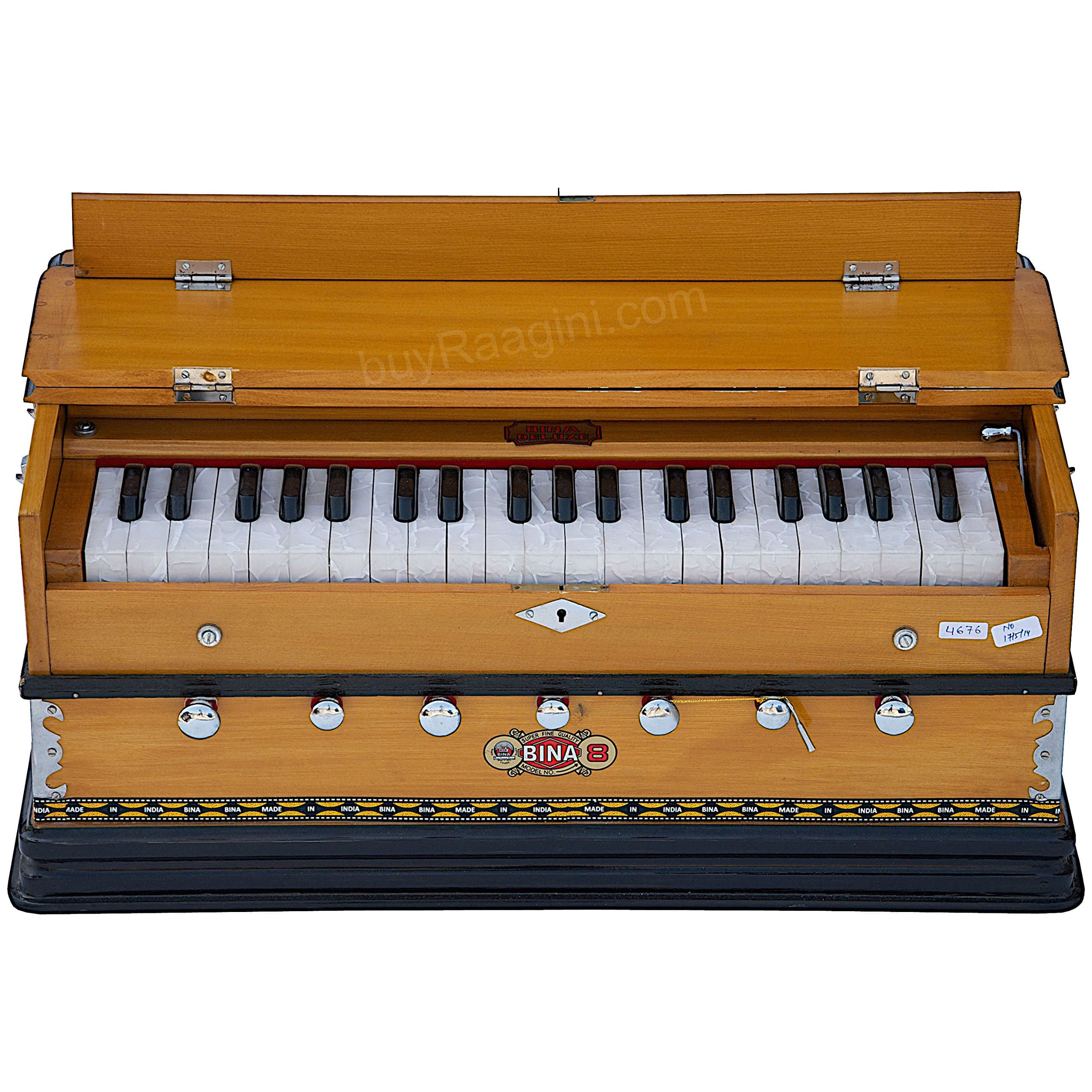 BINA No. 8 Harmonium - Buy 7 Stops - 3 1/4 Octaves - Coupler Function - Special Reeds - Natural Color (PDI-DJF)