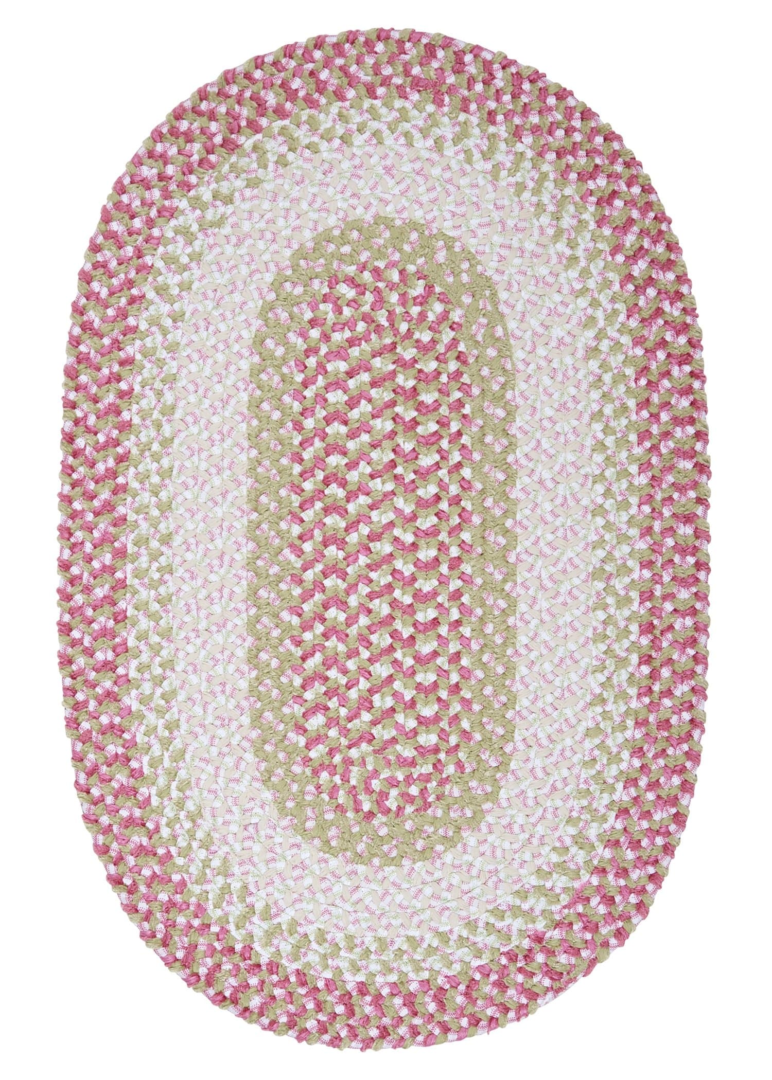 Colonial Mills Blokburst Polypropylene Braided Sample Swatch Rug, Tea Party Pink