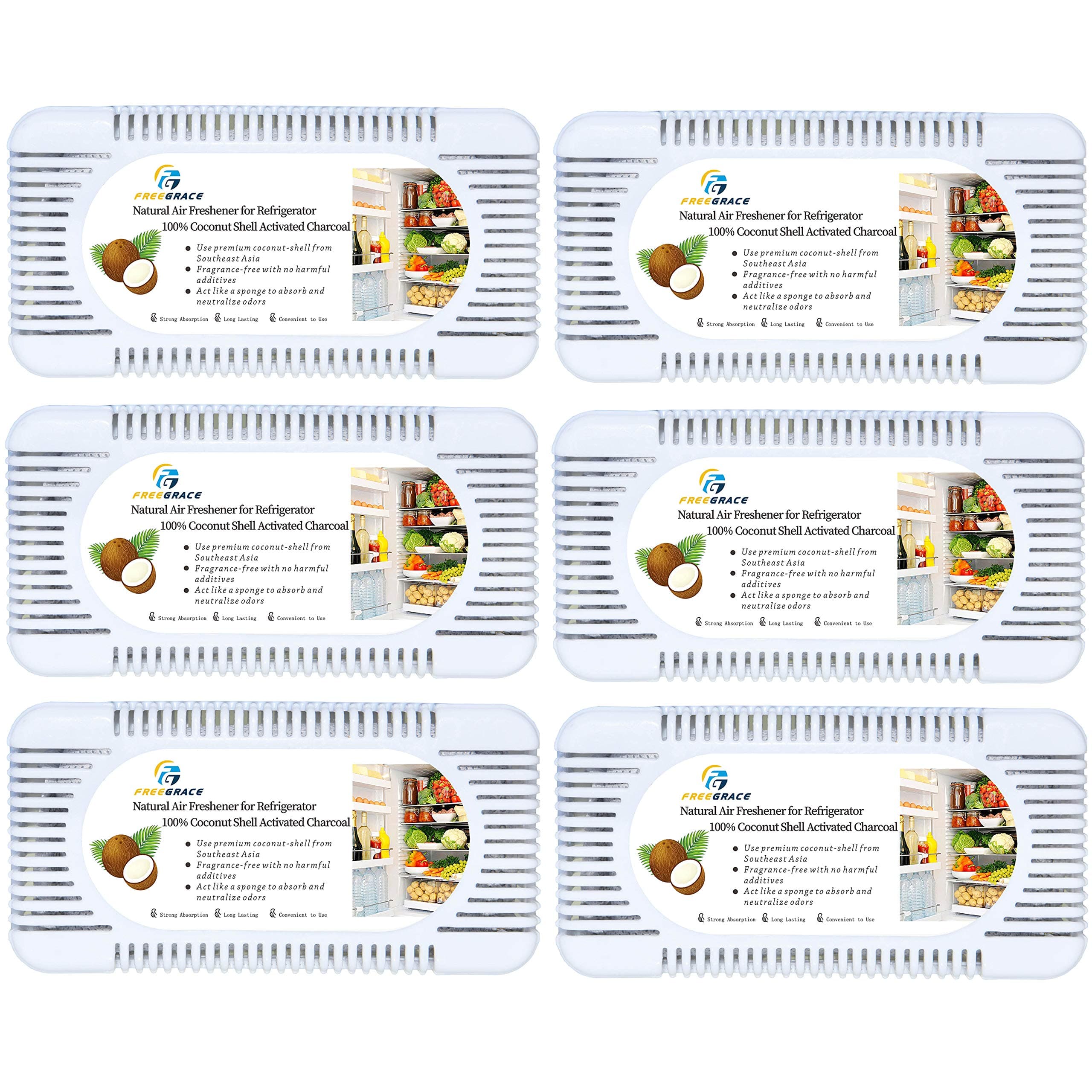 Activated Carbon Air Purifying Bag 6 Pack - Coconut Shell Charcoal Odor Absorbent Boxes (50g*6)