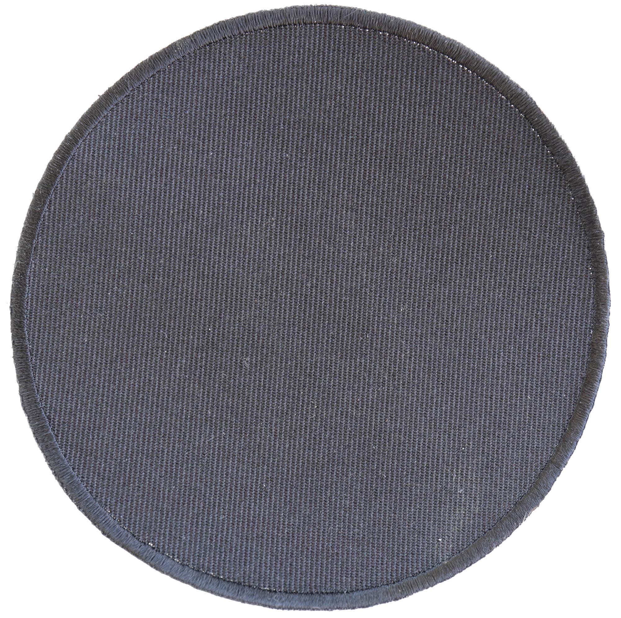 Black 4 Inch Round Blank Patch - by Ivamis Trading - 4x4 inch - Twill Fabric - Paper Backing - Embroidered and Laser Cut Borders (P4030)
