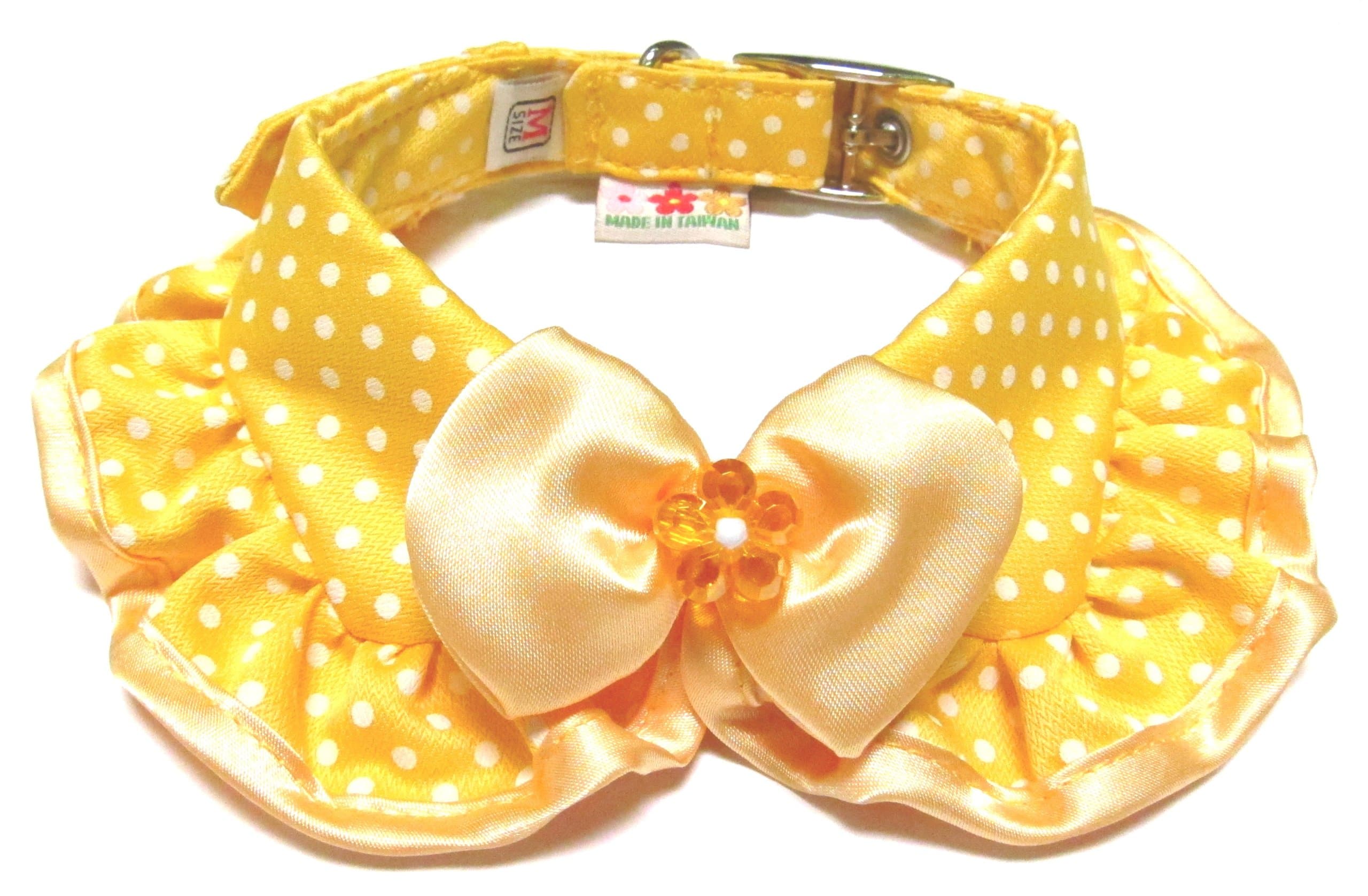 Stylish Bow for Dogs, Polka Dot, Small, Yellow