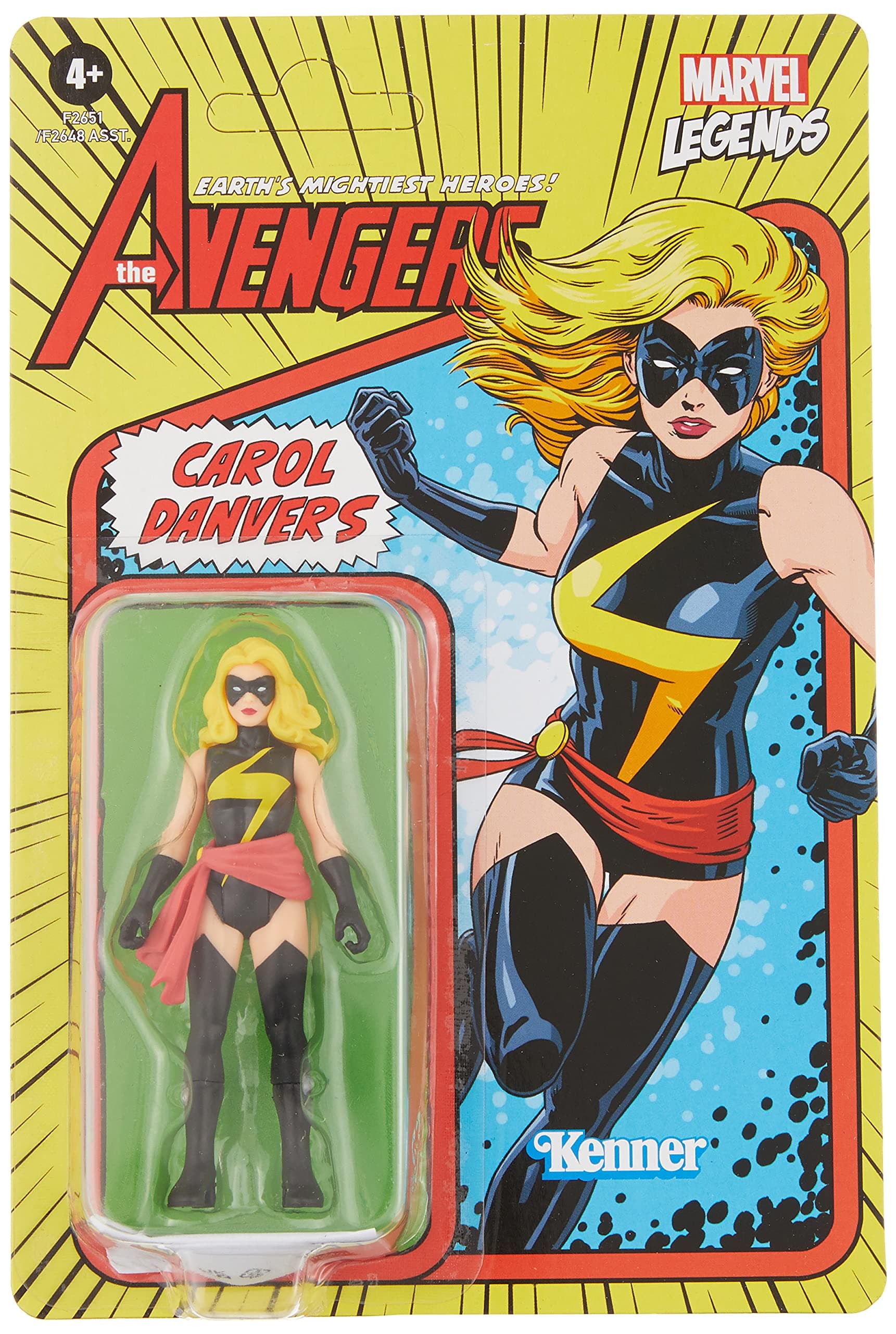 Hasbro Marvel Legends Series 3.75-inch Retro 375 Collection Carol Danvers Action Figure Toy