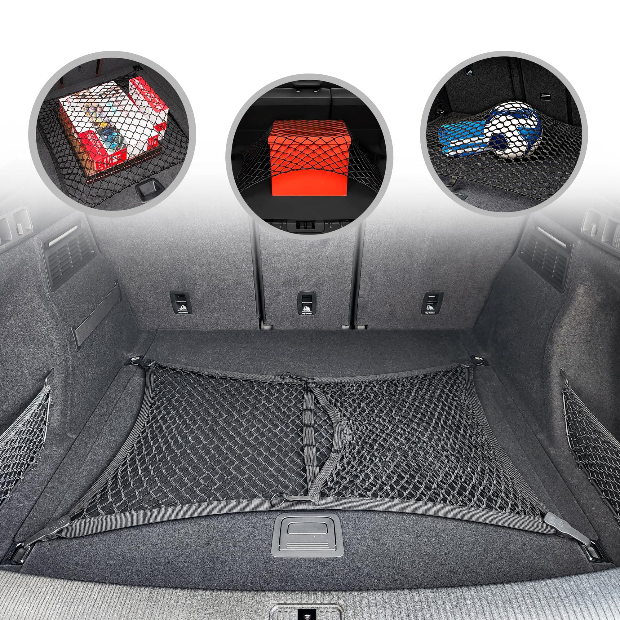 TrunkNets Inc Floor Trunk Cargo Net for Audi Q5 SQ5 Q5 Hybrid 2009 2010 2011 2012 2013 2014 2015 2016 2017 2018 2019 2020 2021 2022 2023 2024