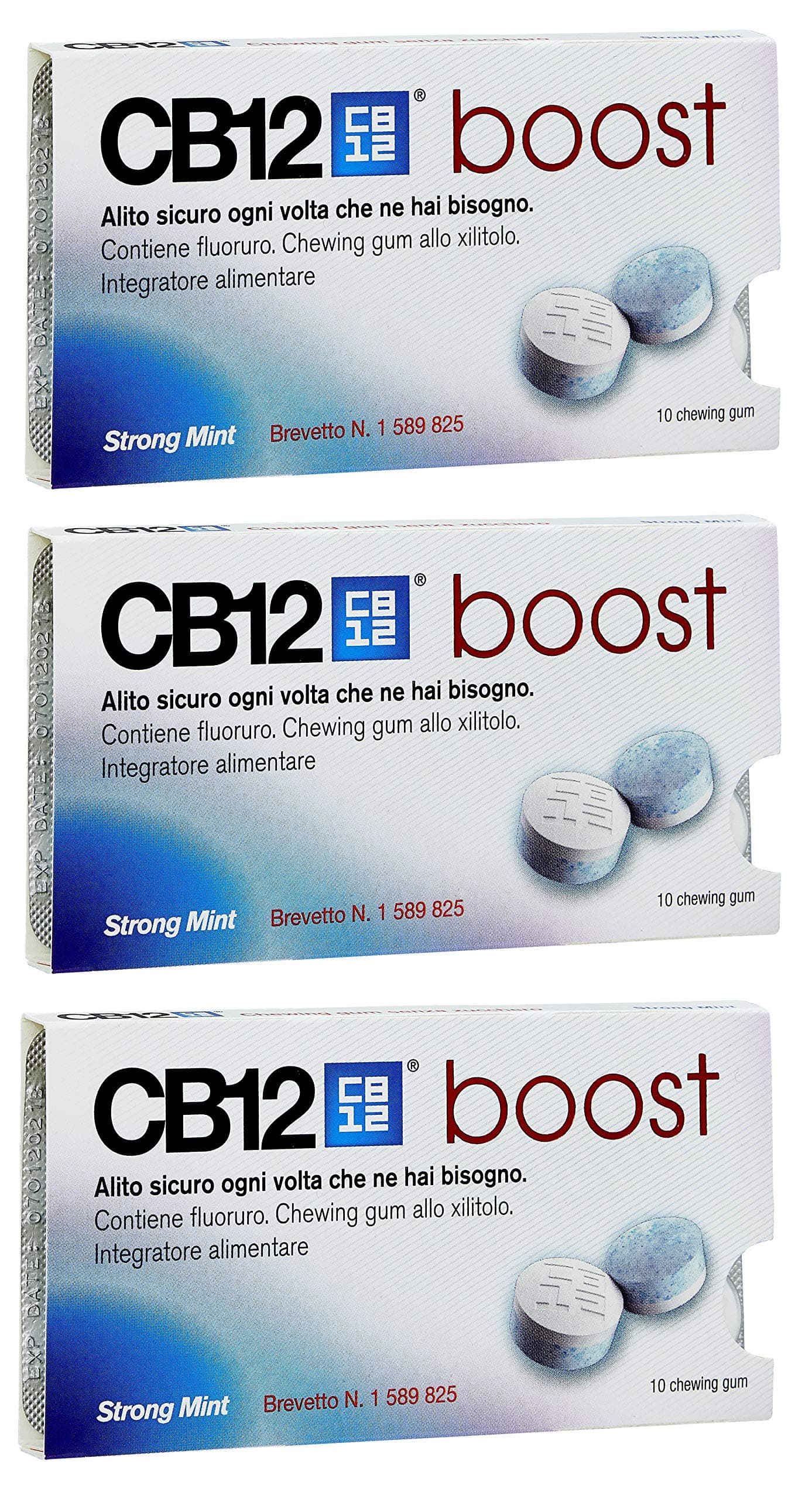 Boost Sugar Free Gum - Strong Mint (3 x Packs)