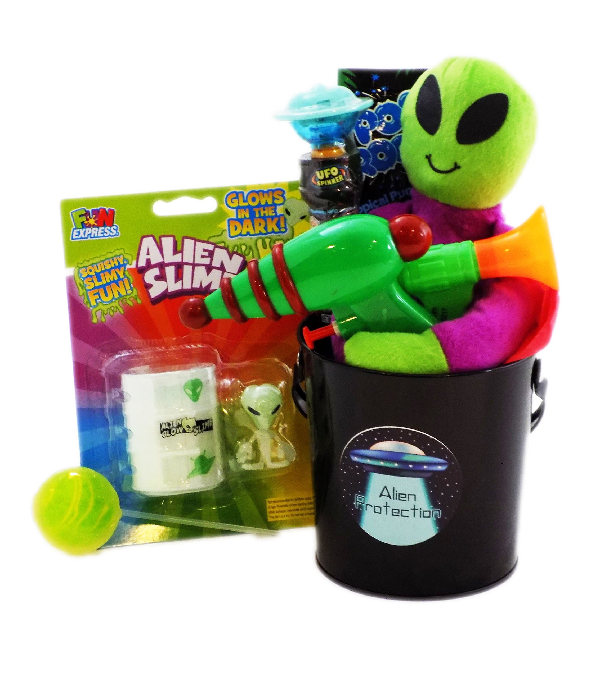 Spooky Alien Protection Kit Candy Toy Gift Basket
