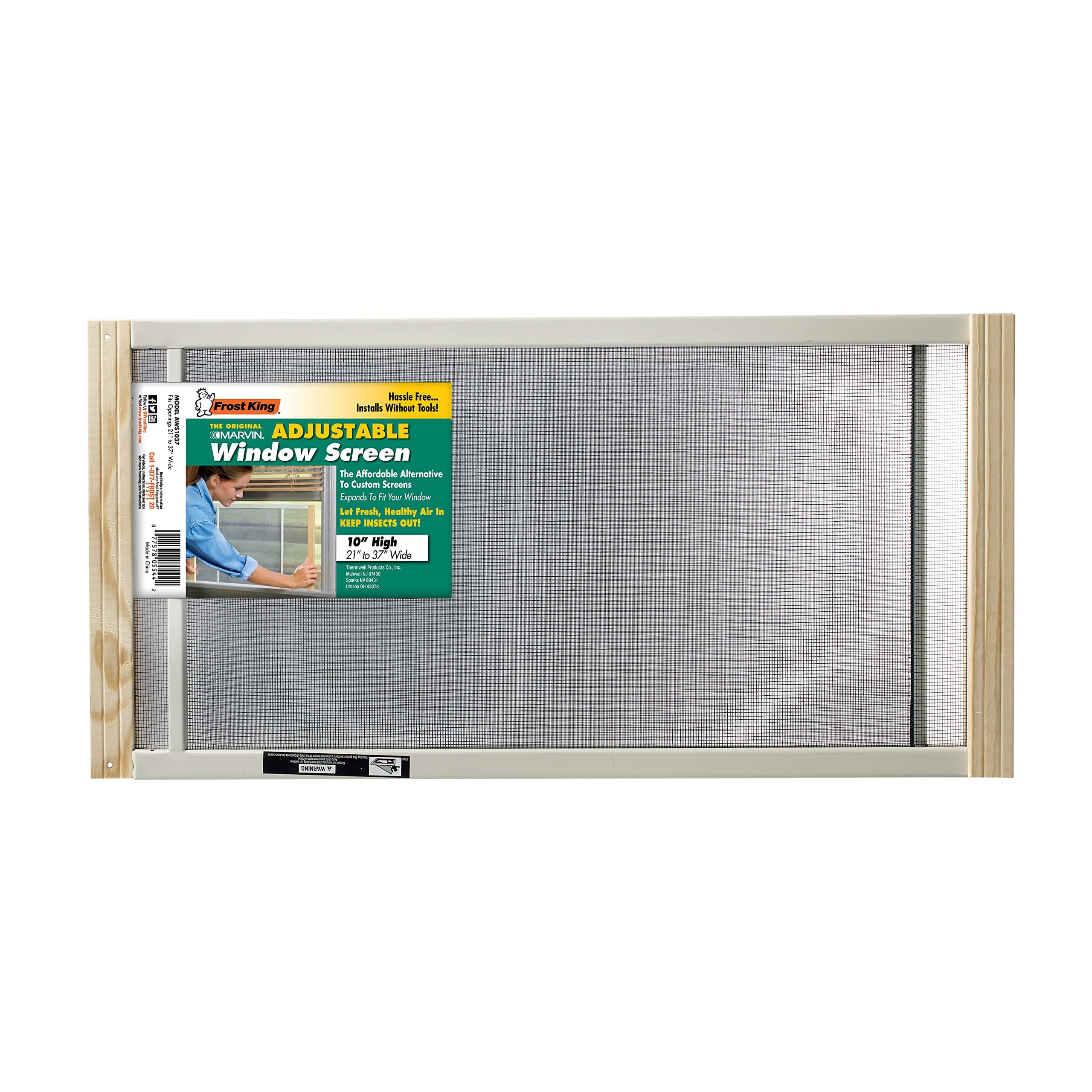 Frost King AWS1037SP WB Marvin Adjustable Window Screen, Natural