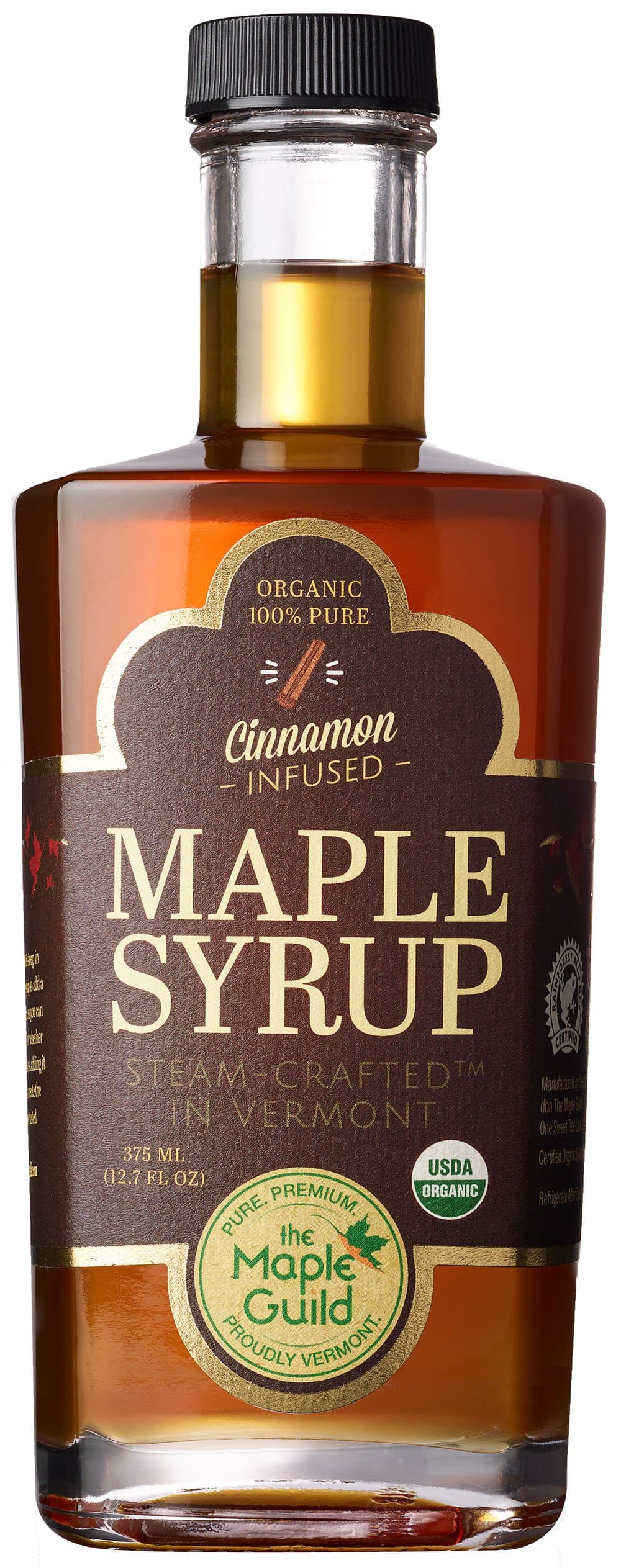 Maple Guild Organic Cinnamon Stick Infused Vermont Syrup, 12.7 Ounce
