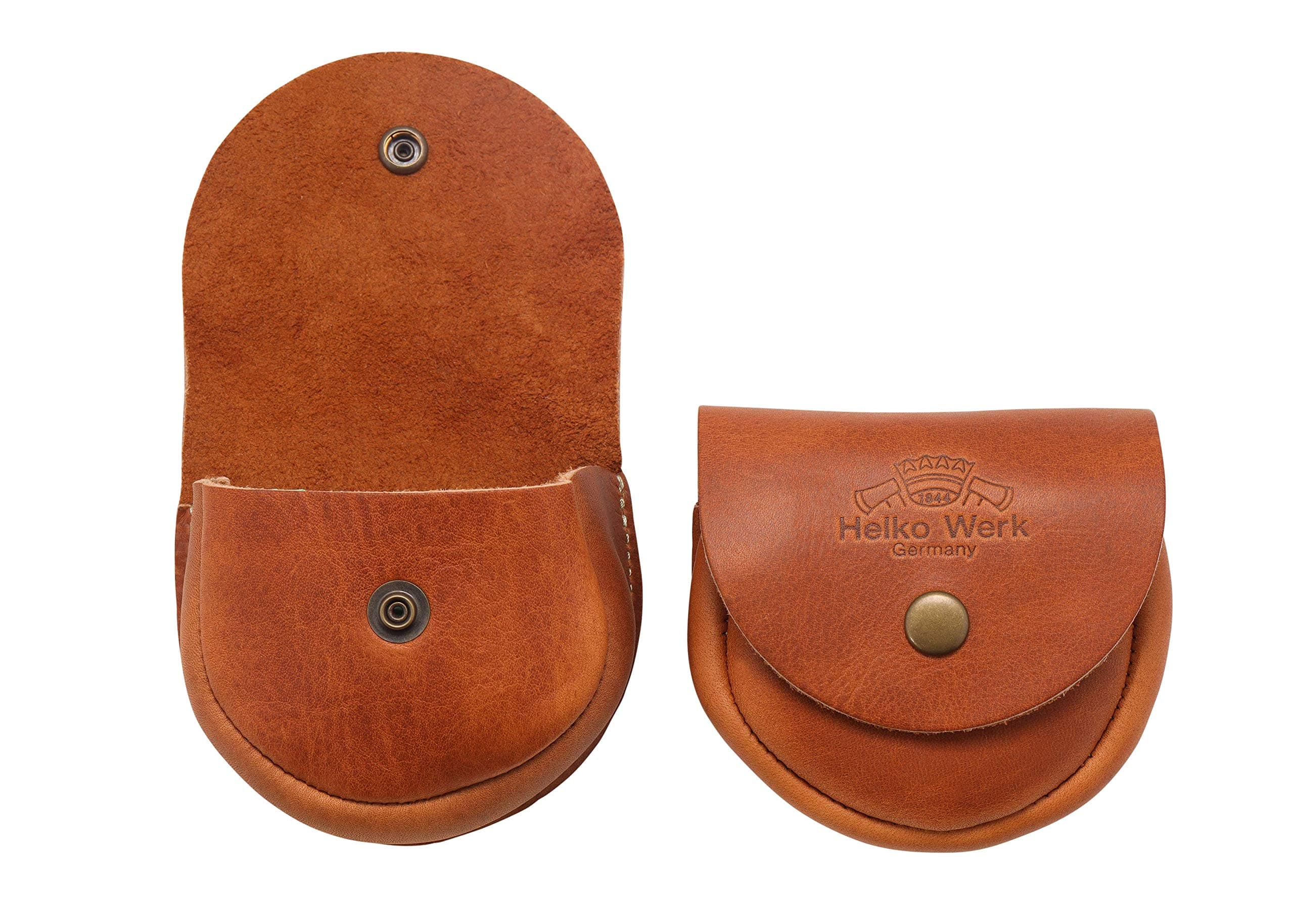 1844 Helko Werk Germany Leather Pouch for Sharpening Stone - Genuine Full Grain Carrier for your sharpening puck or stone (Leather Stone Pouch) #F8689