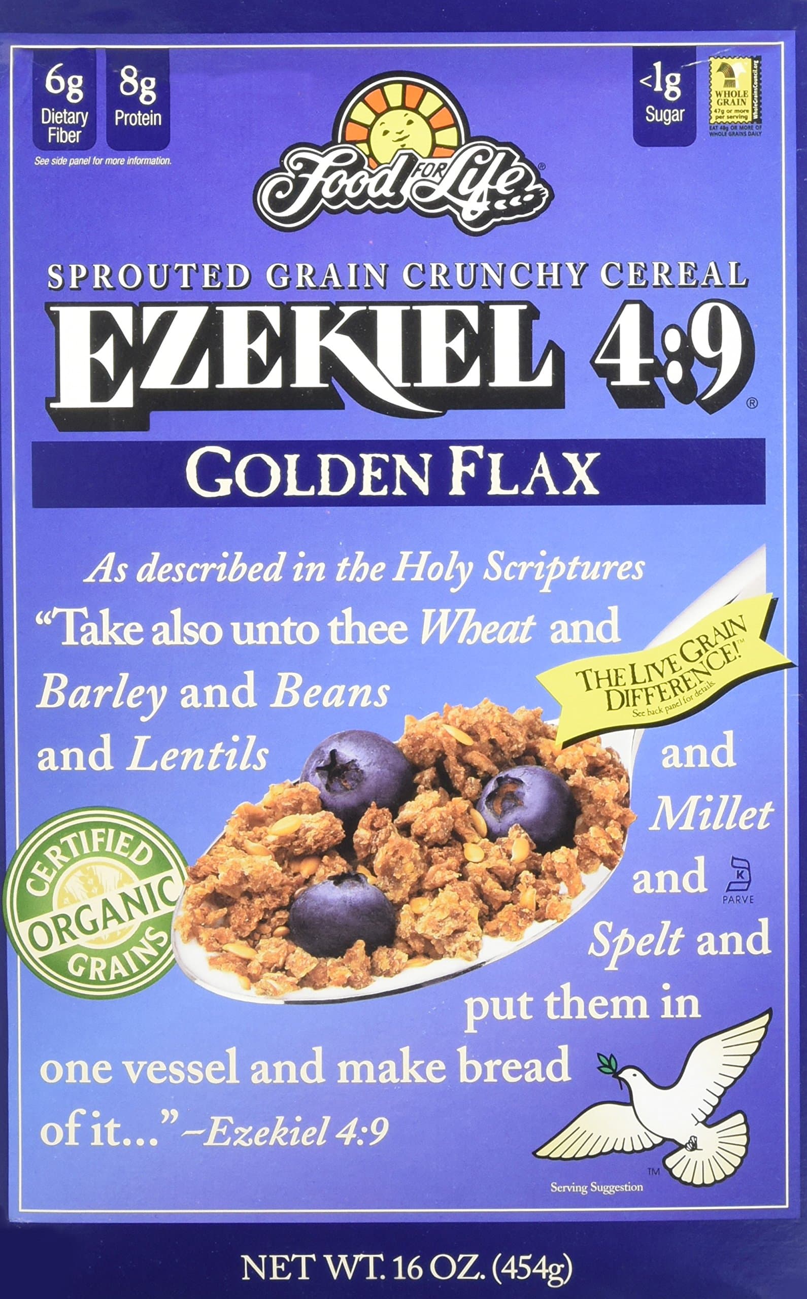 Food For Life Baking Co. Cereal - Organic - Ezekiel 4-9 - Sprouted Whole Grain - Golden Flax - 16 Oz - Case Of 6