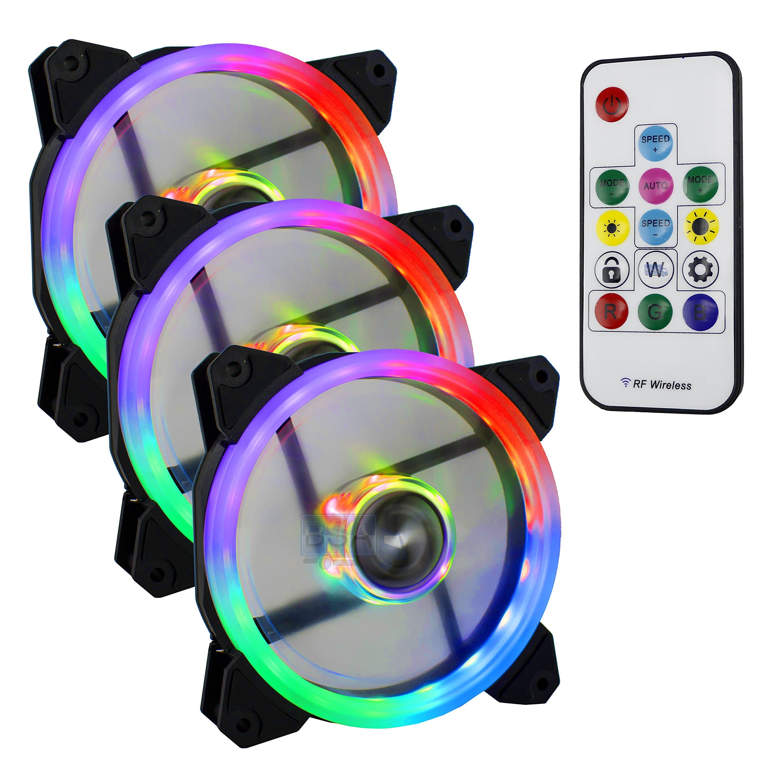 RGB LED Kit 3 Fans PC 120 mm + Remote Control + LED Strip 50 cm suranus su-rs03