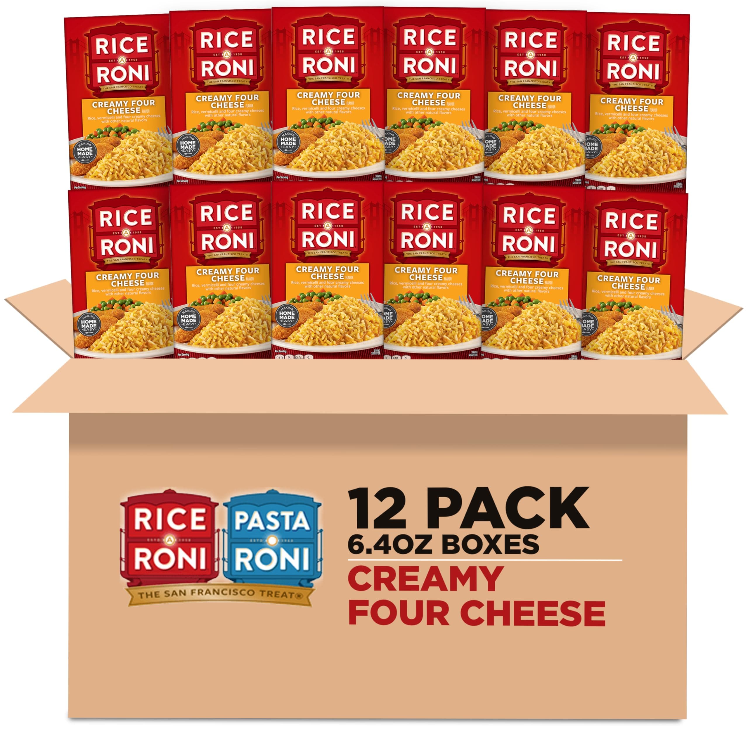Rice-A-Roni Creamy Four Cheese -12 Pack, 6.4 Ounce (Pack of 12)