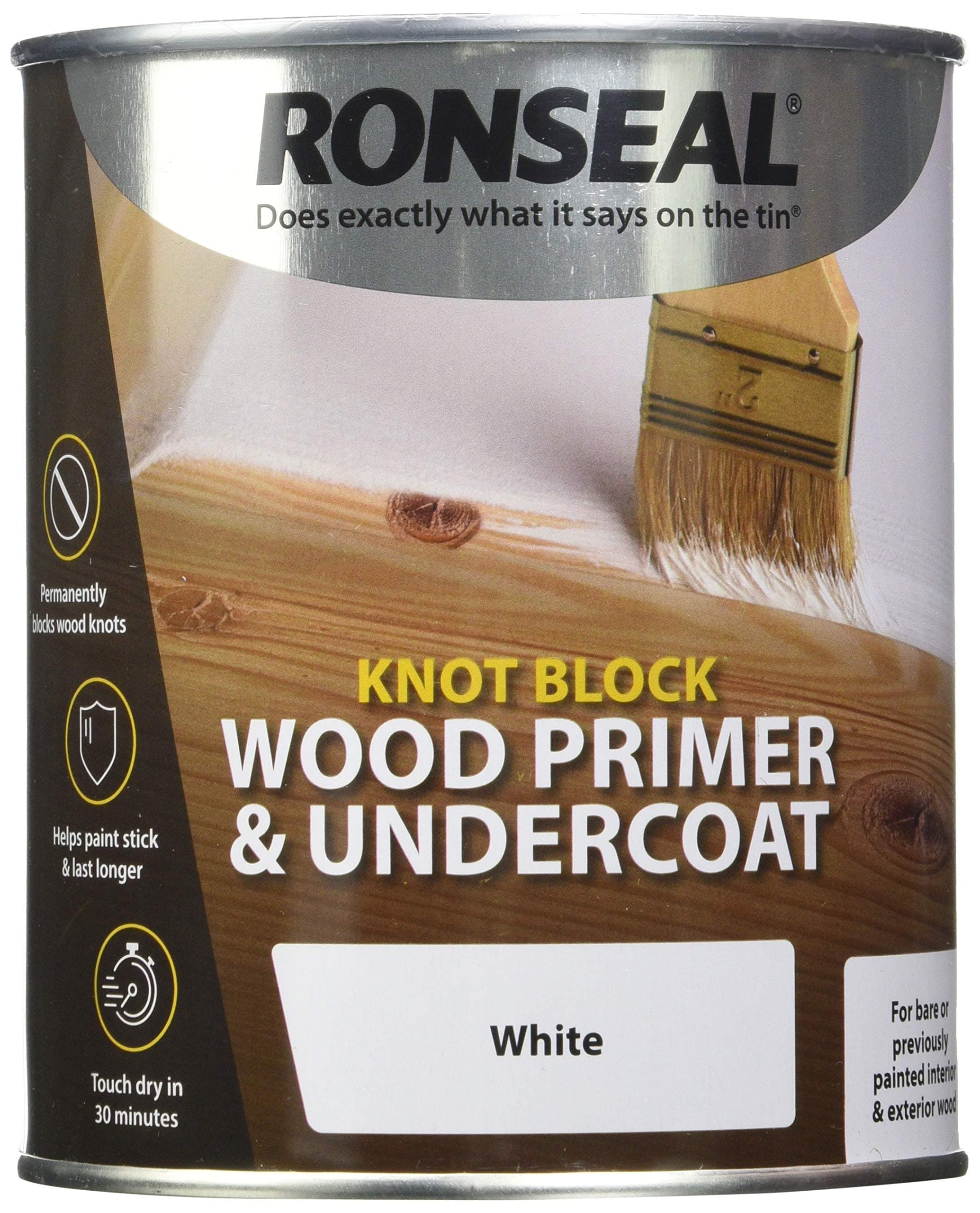 Knot Block Wood Primer and Undercoat White 750ml
