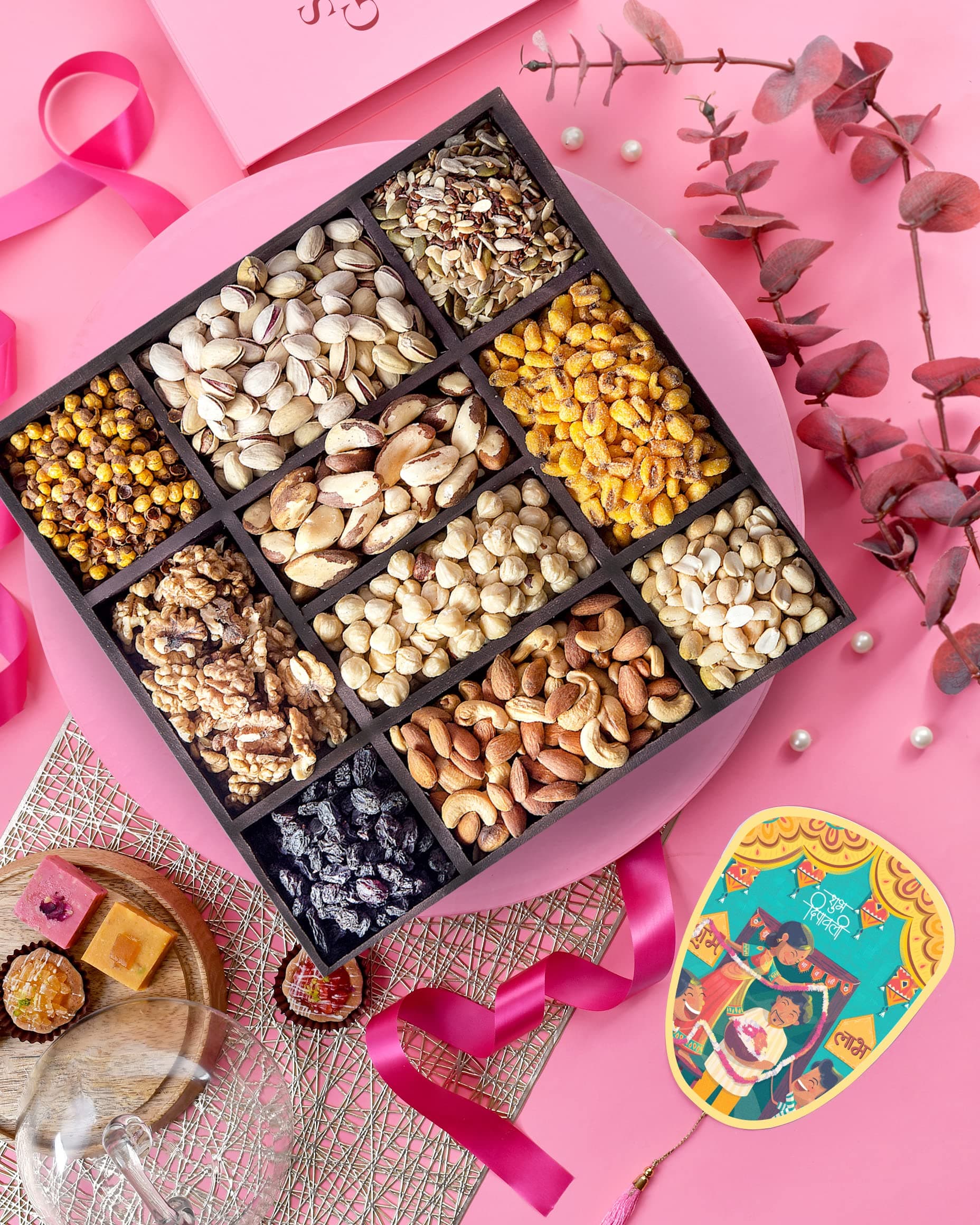 HyperFoods RawFruit Dry Fruit Gift Pack Jumbo Wooden Gift Hamper| Dried Fruit Berries Nuts Dry Fruit Combo Pack | Happy Diwali Festival Gift Hampers for Corporates Friends & Realtives