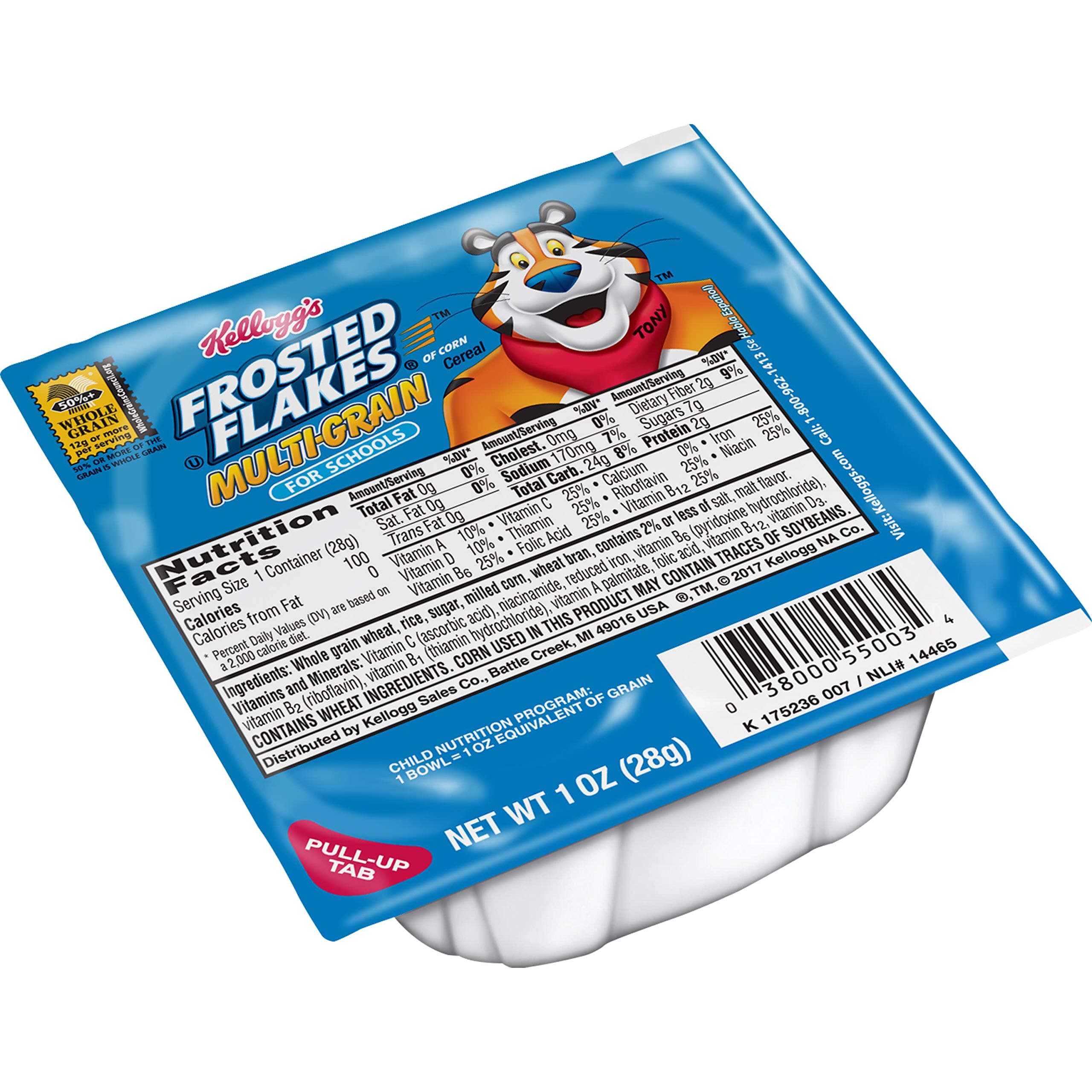 Kelloggs Frosted Flakes Reduced Sugar Multi Grain Cereal, 1 Ounce - 96 per case.