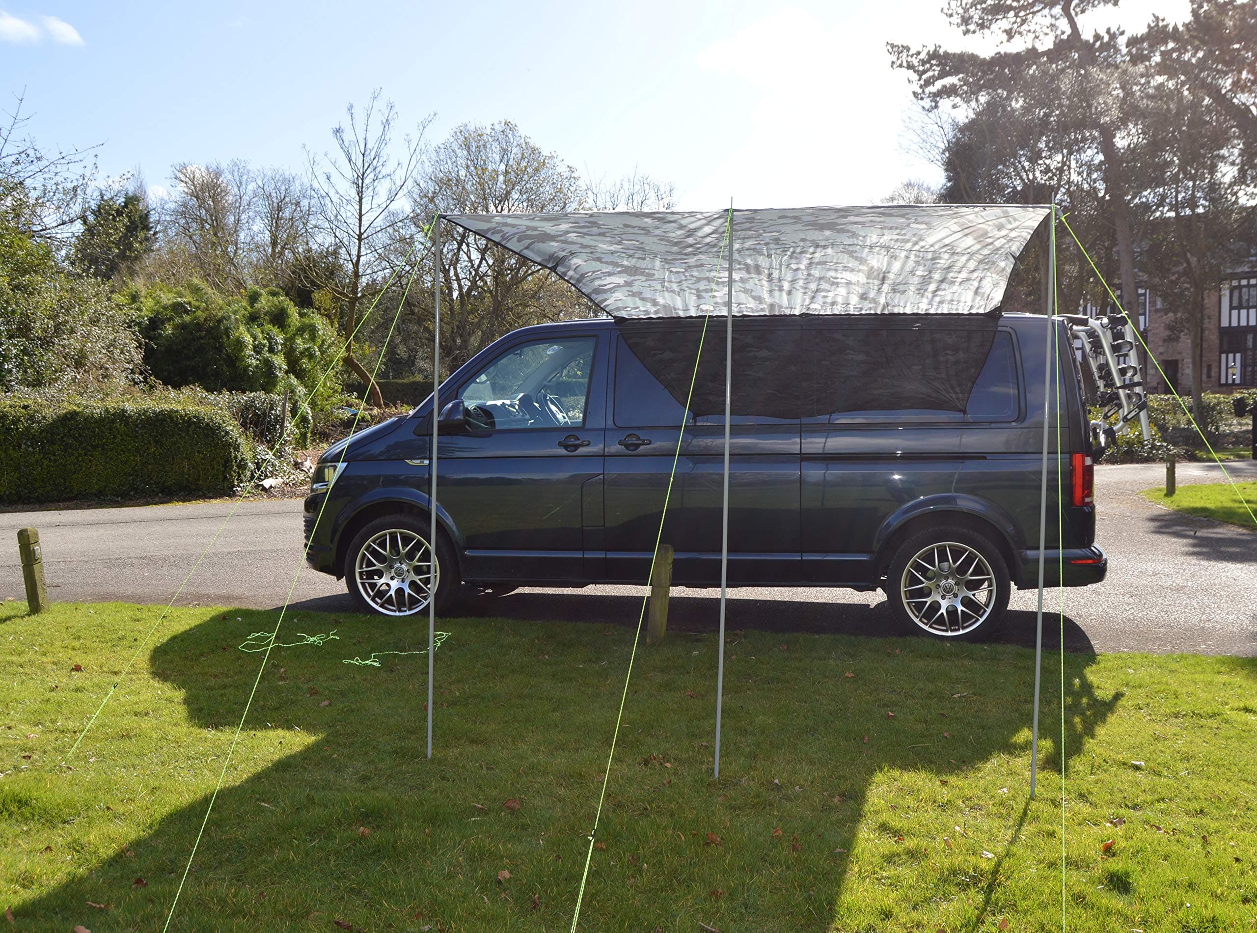 Wild Earth Camper Van Sun Canopy Awning Van Conversions Motorhomes 2.4m x 3m Camo Grey motorhomes RV's Day van Van conversions