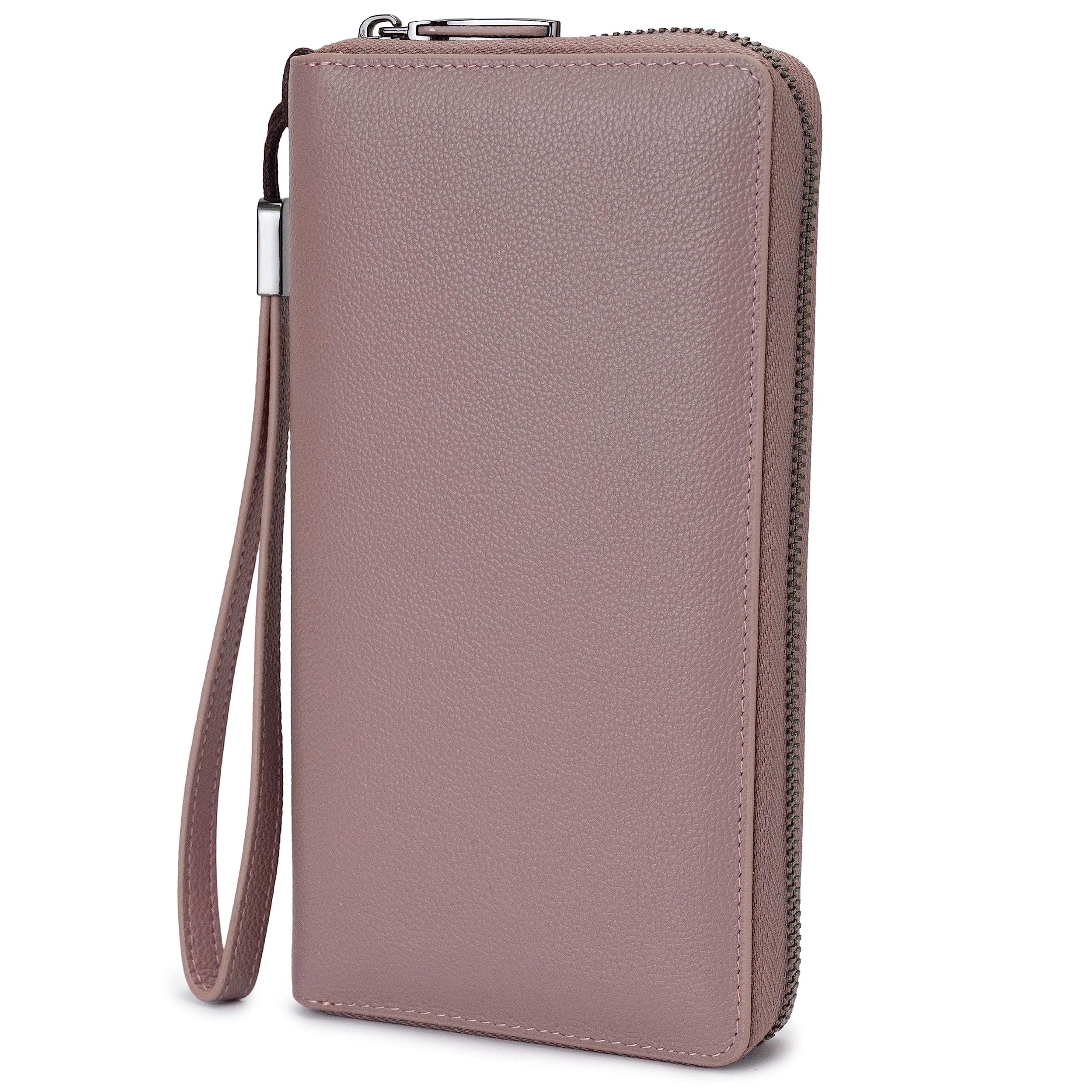 Women RFID Blocking Wallet Leather Zip Around Phone Clutch Large Capacity Ladies Travel Purse Wristlet