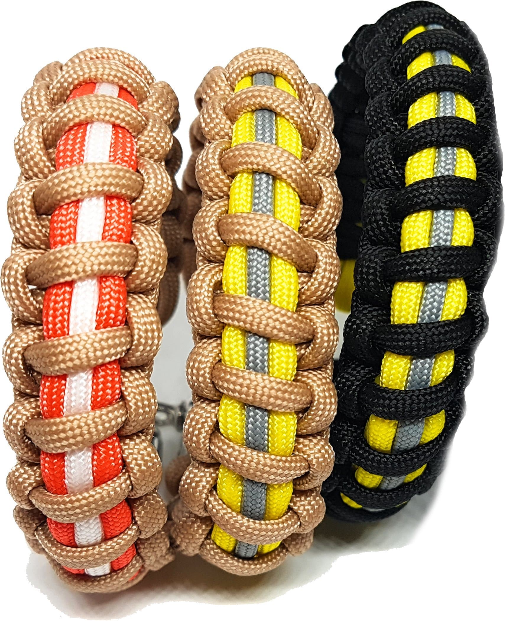 Firefighter Paracord Adjustable Survival Bracelets Yellow