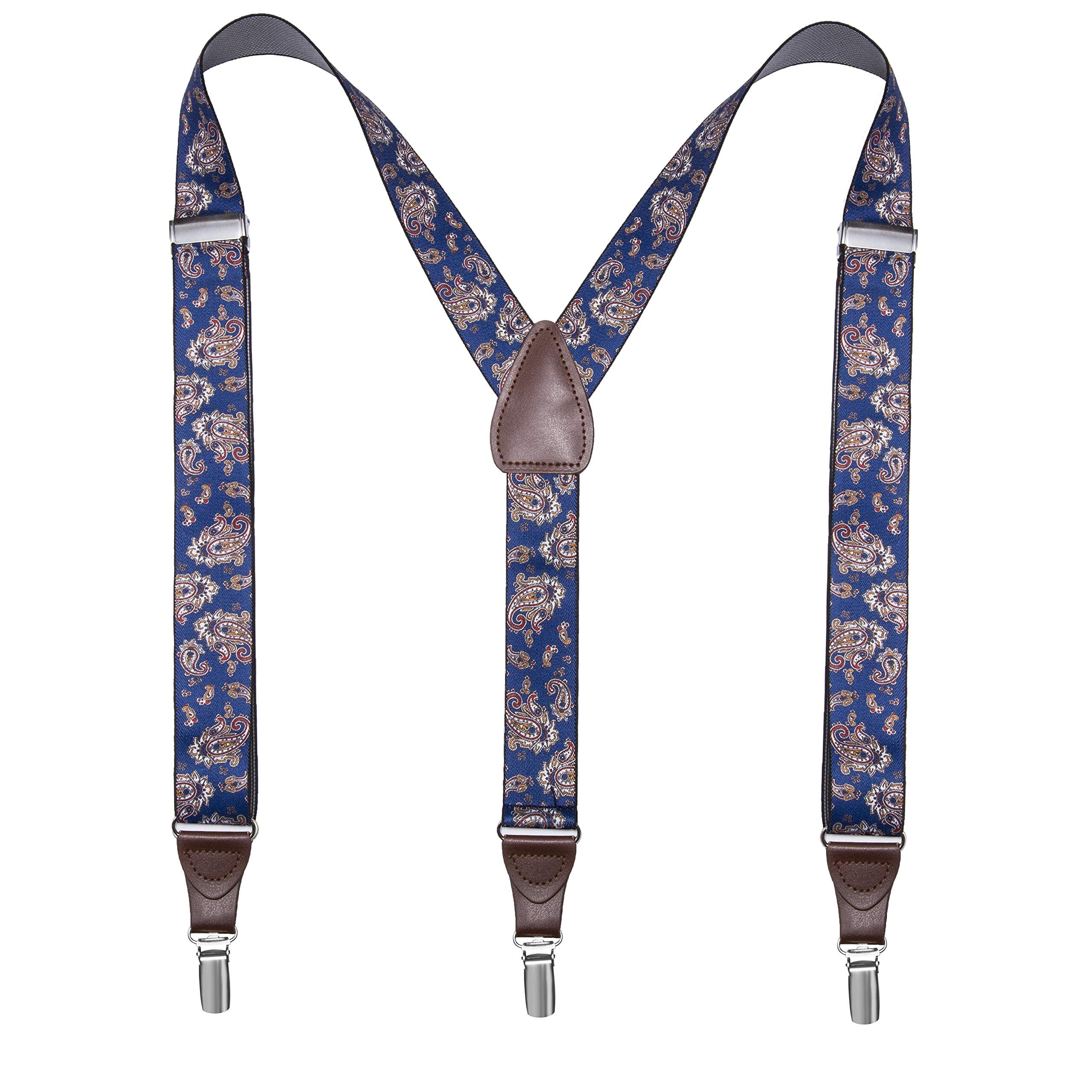 Men’s Y-shape 1.4 Inch Suspender -3 Metal Clips, Elastic Straps