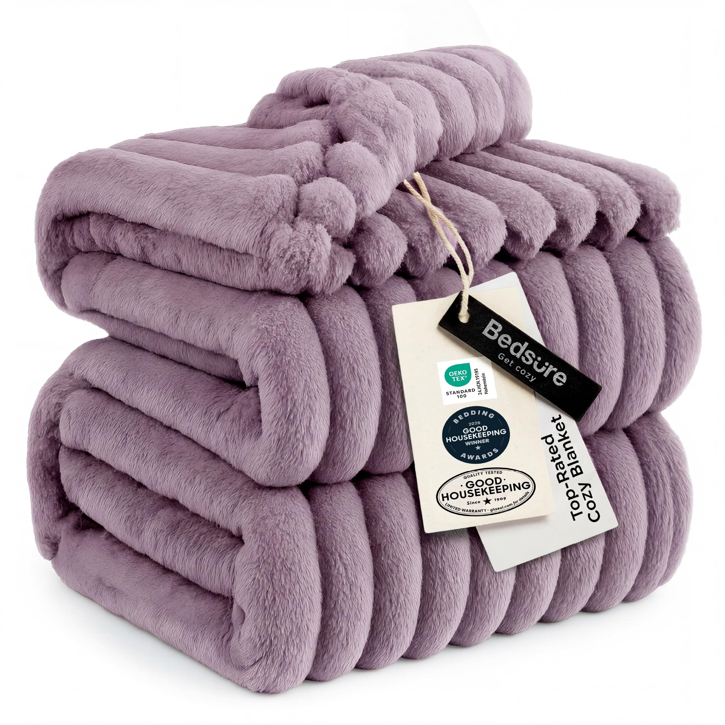 Bedsure GentleSoft Light Purple Full Blanket for Bed - Cozy Soft Blankets for Women, Cute Large Throws for Girls, 84x90 Inches