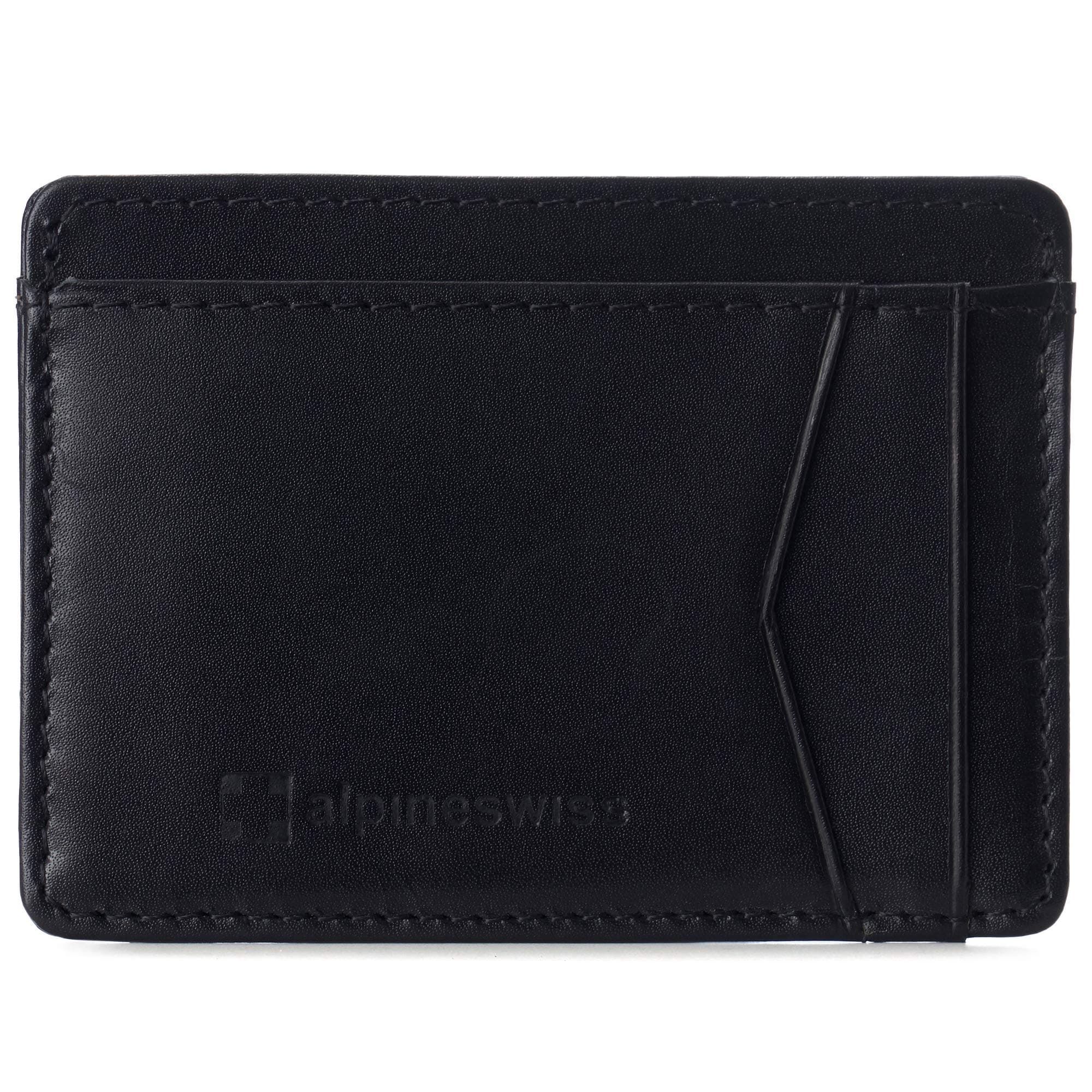 RFID Minimalist Oliver Front Pocket Wallet For Men Leather Comes in a Gift Box, Smooth Finish Black, One Size, Front Pocket Wallet