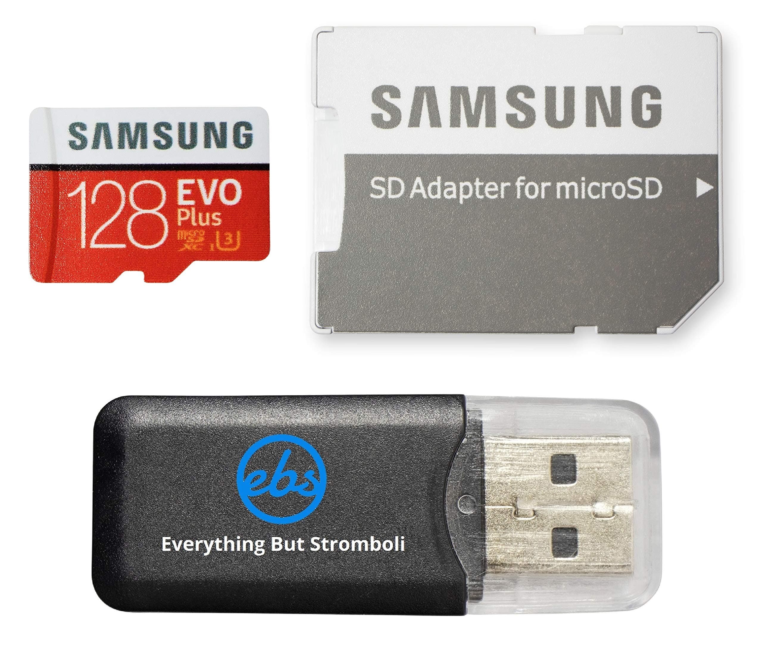 128GB Micro SDXC EVO Plus Bundle Works with Samsung Galaxy S10, S10+, S10e Phone (MB-MC128) Plus Everything But Stromboli (TM) Card Reader