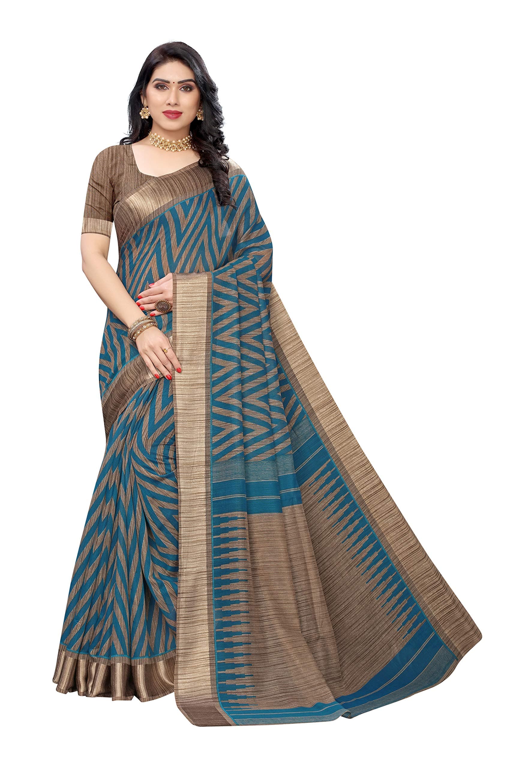 Bee M Pee Designer Women's Cotton Blend Saree