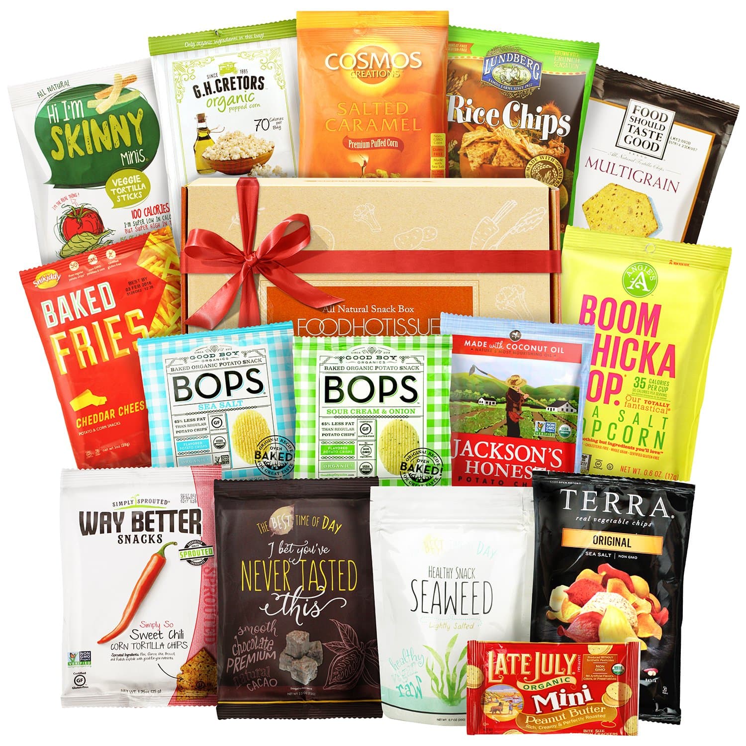 Non GMO Free Snacks Healthy Gift Box Premium Care Package Family Variety Bundle 15 ct