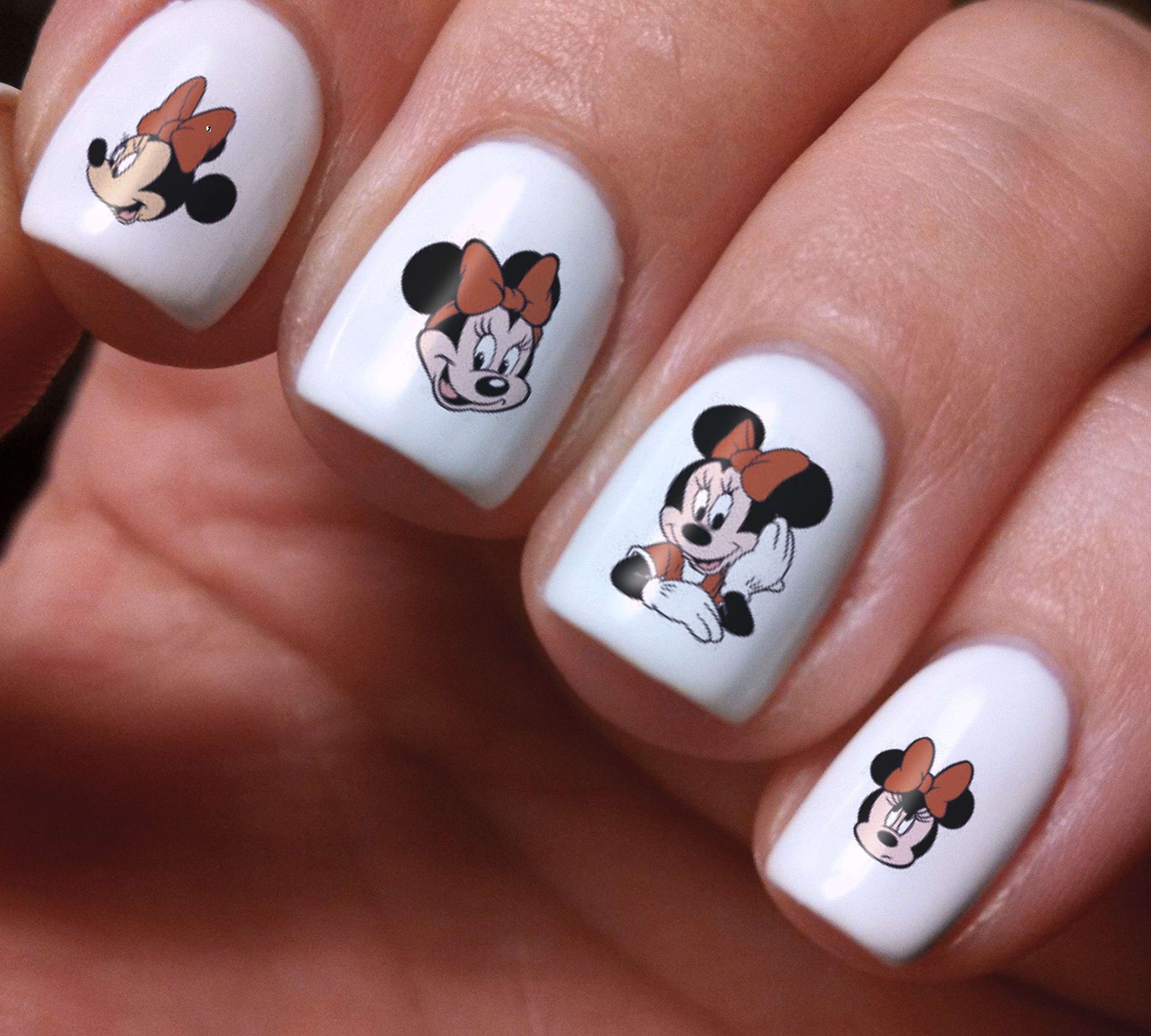 Nail Art Decals Set 3D DIY Mickey and Minnie Mouse Disney Cartoon - Original Beauty Fashion Style Design Decoration Water Transfer- The best products for kids, teens, girls and women