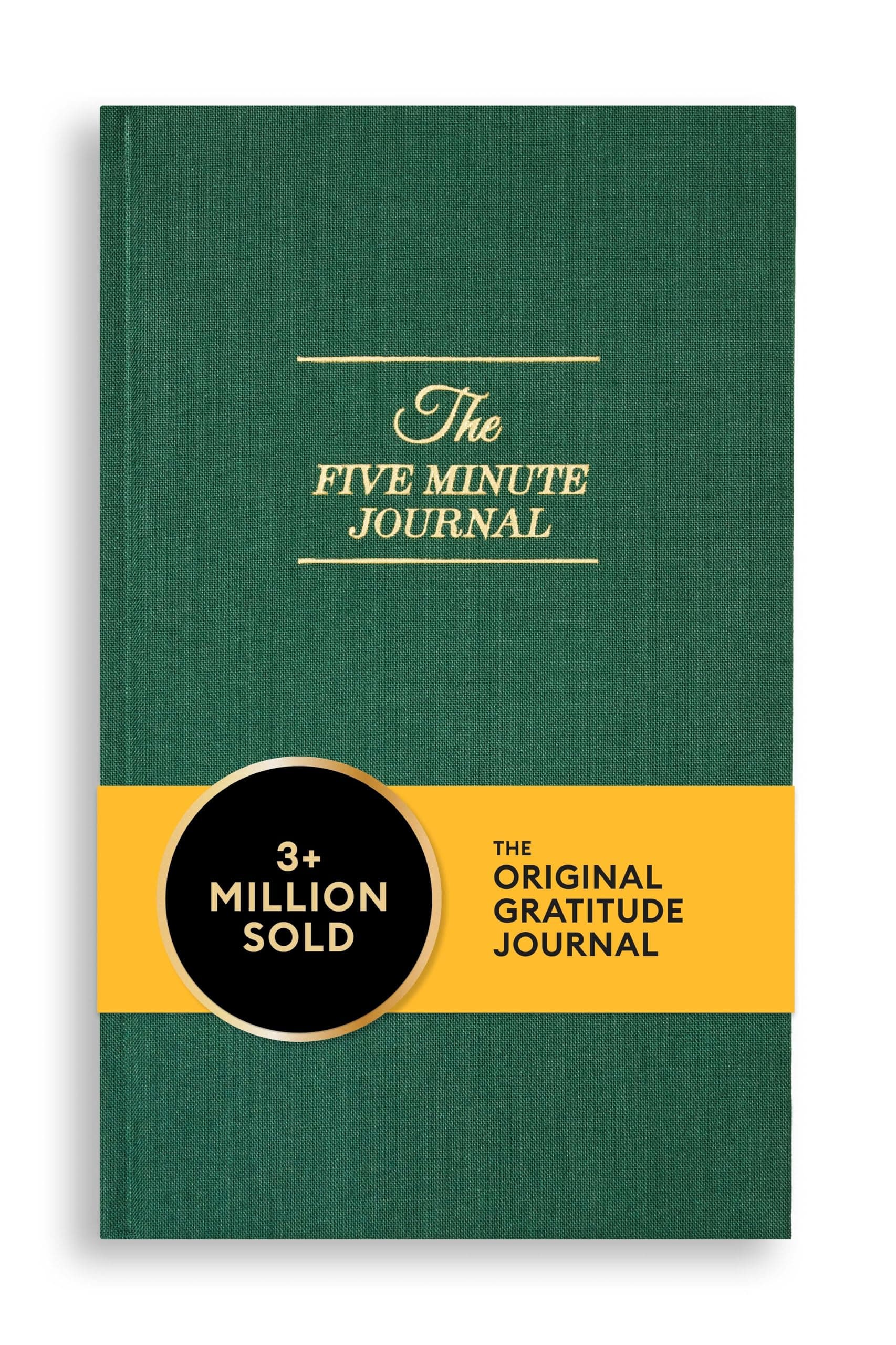 Intelligent Change - The Five Minute Journal, Original Daily Gratitude & Reflection Journal, Manifestation Journal for Mindfulness, Undated Daily Journal with Gold Foiling, Plastic-Free, Earth Green