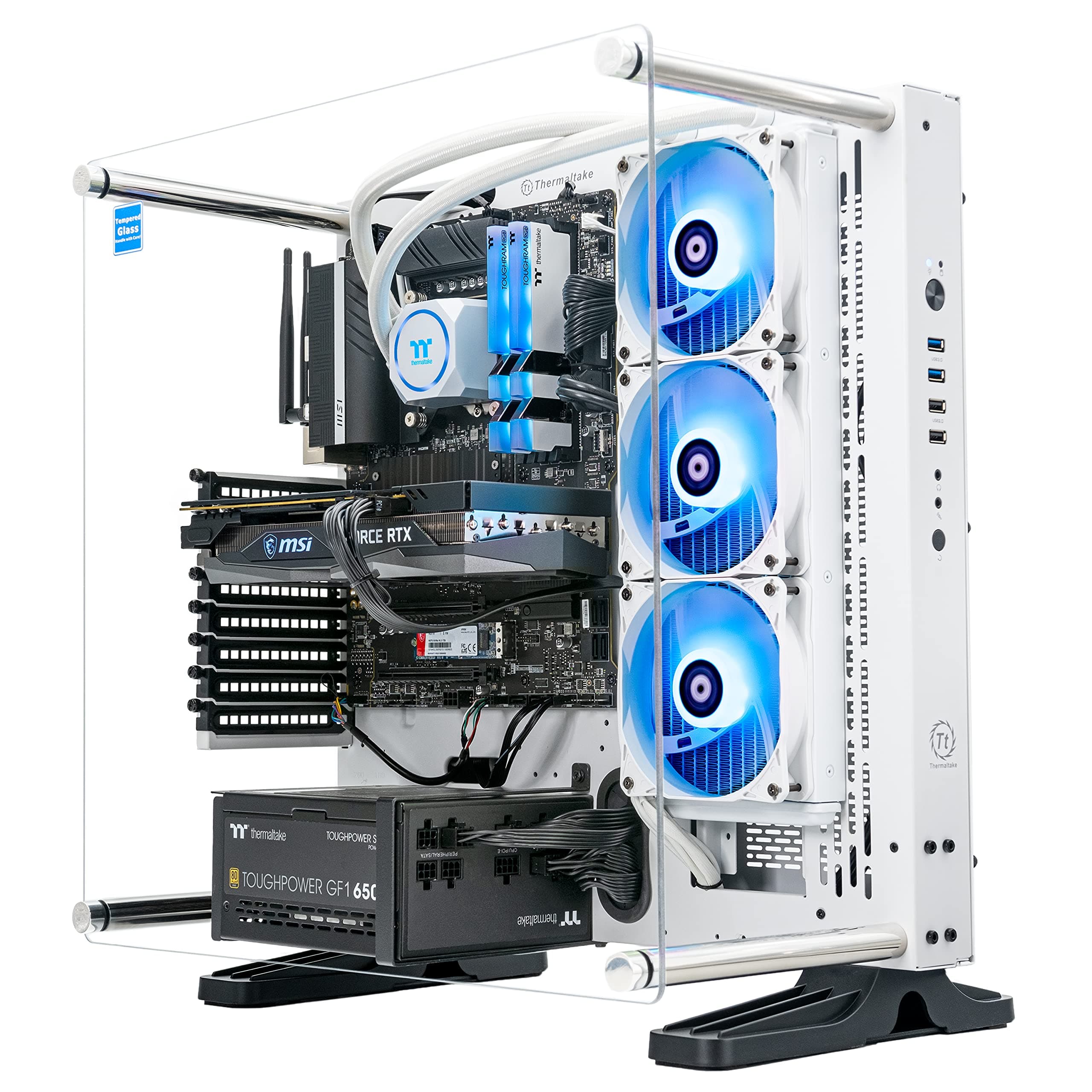 Thermaltake Arctic i360 Liquid-Cooled PC (Intel i5-11600K, RTX 3060, 16GB RGB 3600Mhz DDR4 ToughRAM RGB Memory, 1TB NVMe M.2, WiFi, Win 10 Home) Gaming Desktop Computer P3WT-Z590-A36-LCS