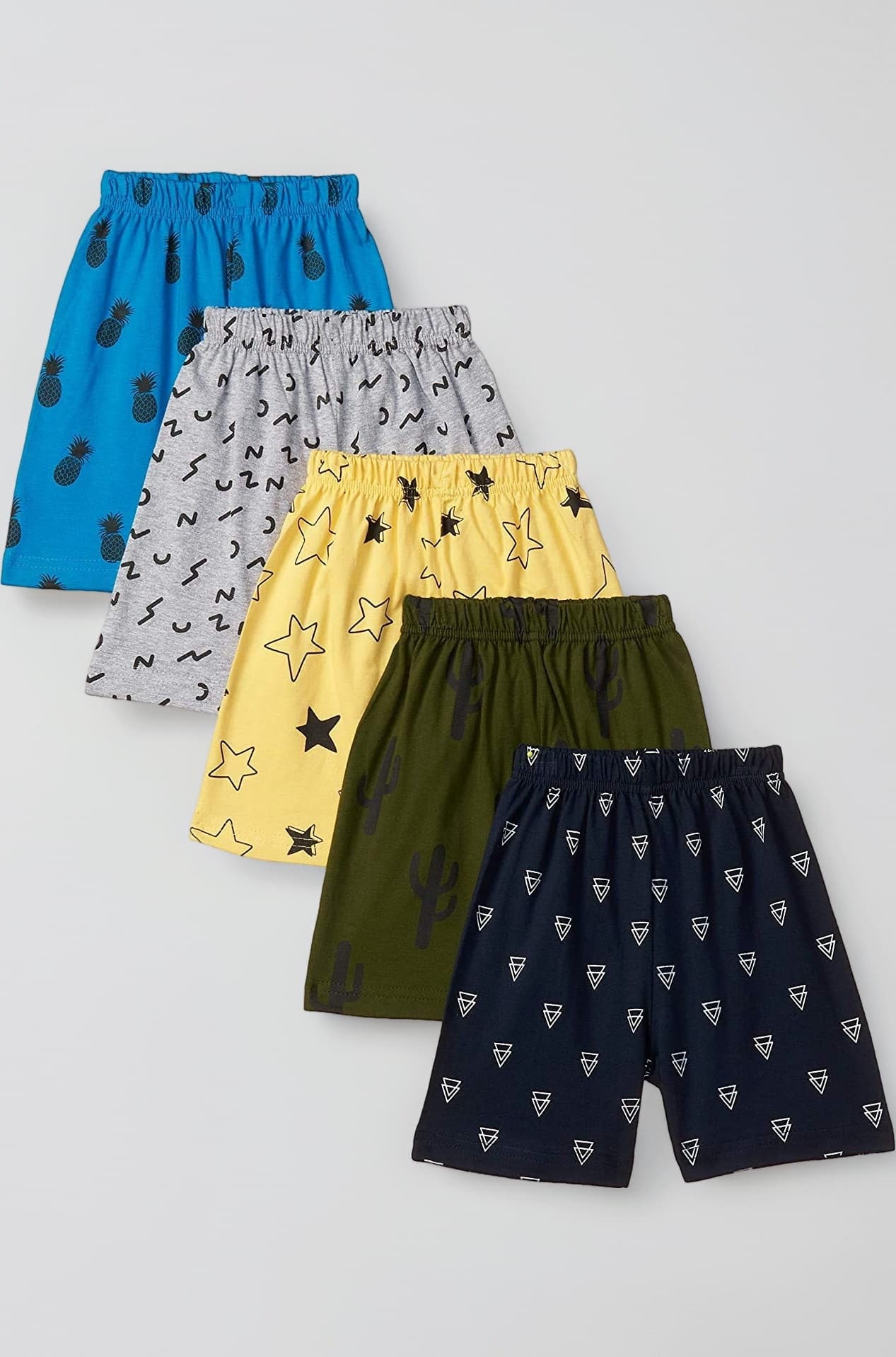 Boys Cotton Printed Shorts(Pack of 5)