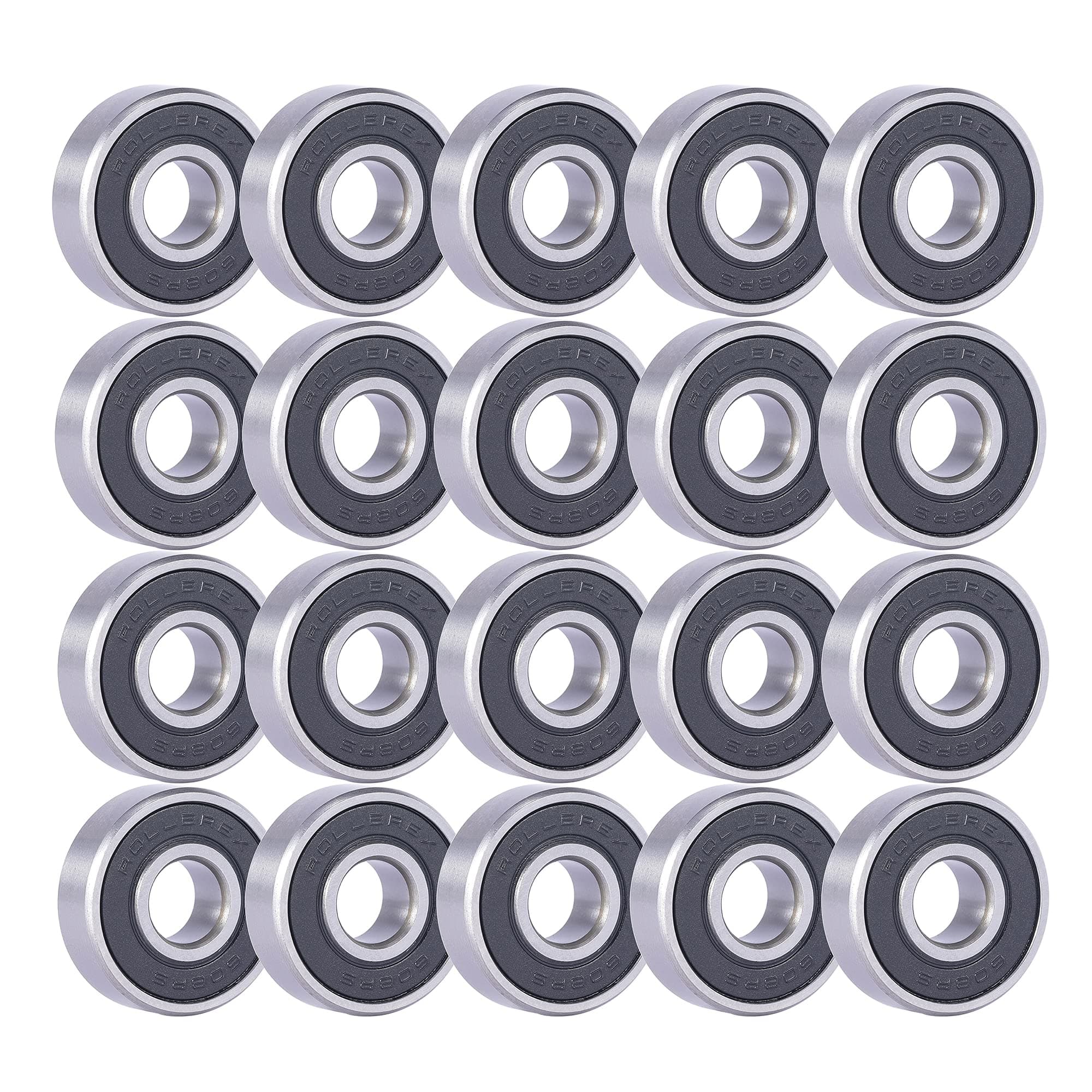 Rollerex 20-Pack, 608RS Wheel Bearings (for Any Products Using Skate Wheels)