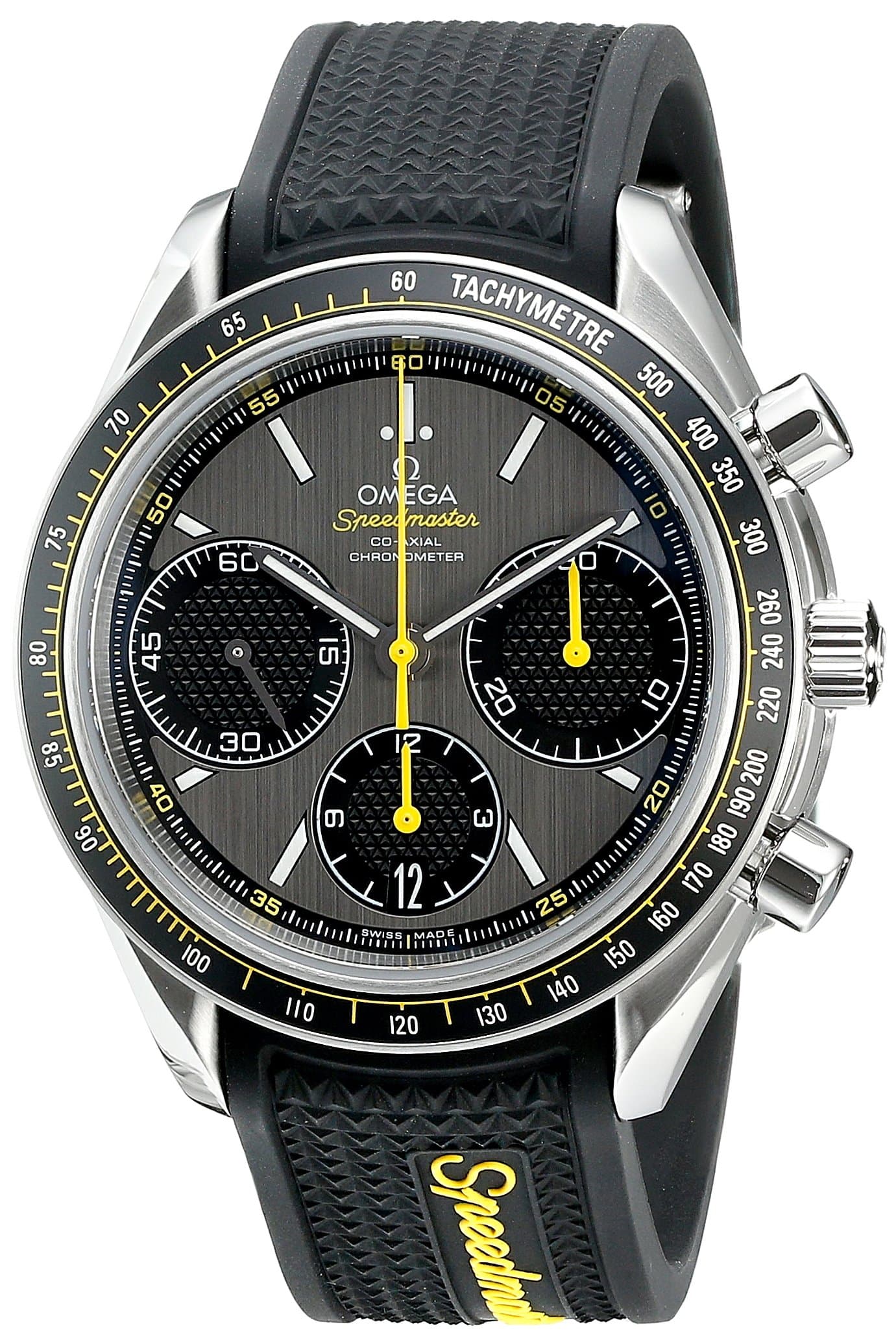 Speedmaster Racing Grey Dial Black Rubber Men's Watch