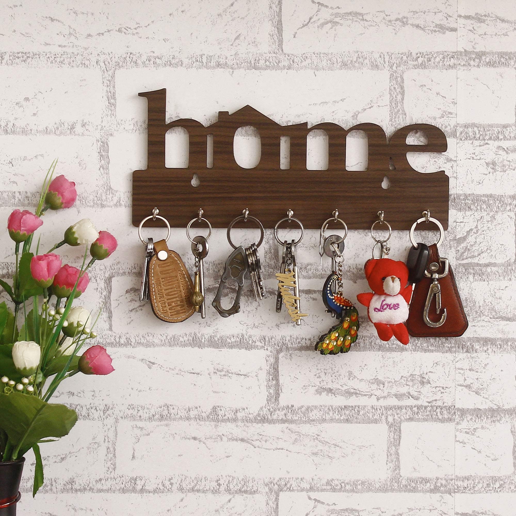 "Home" Keys Wooden Key Holder