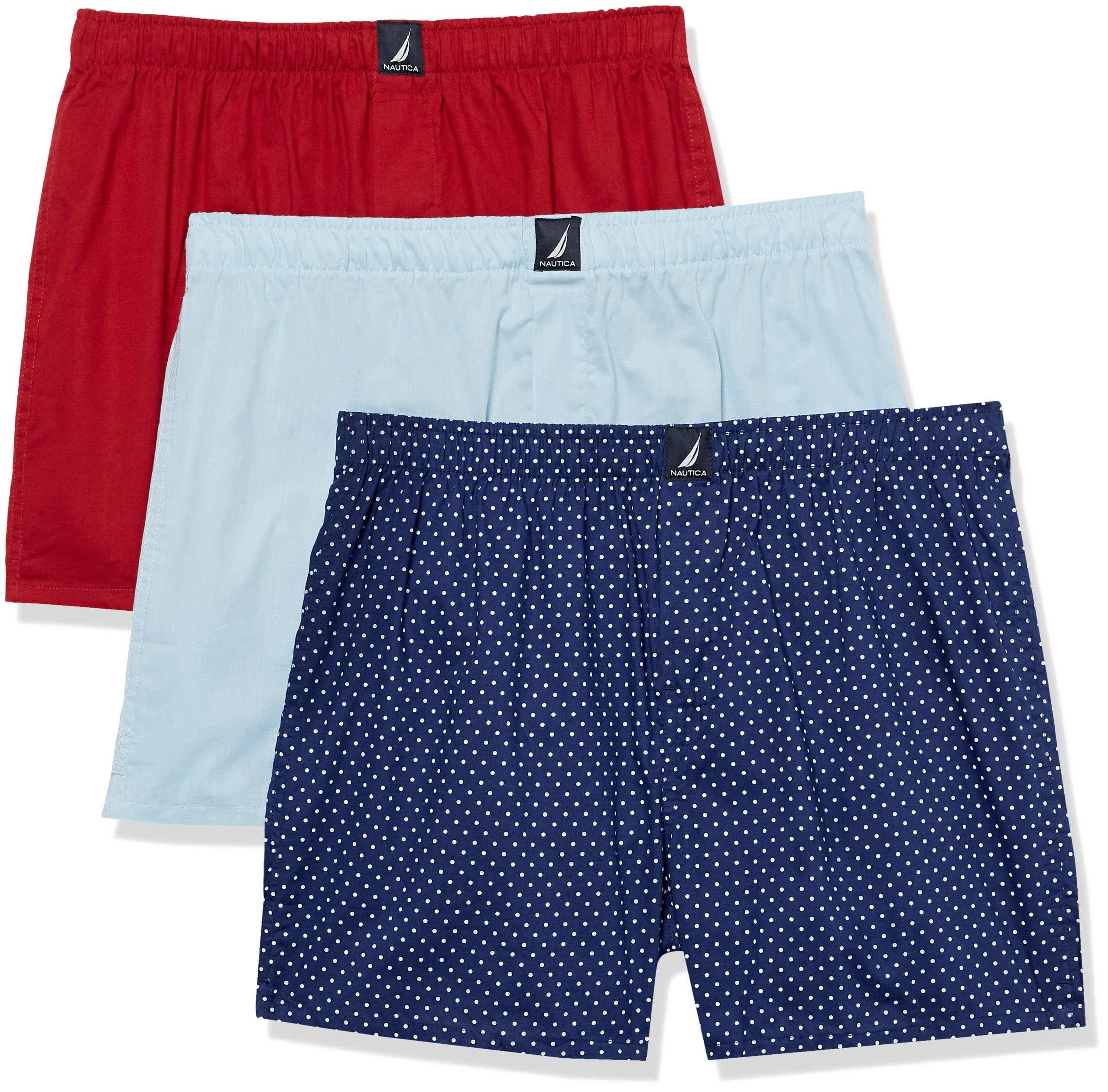 NauticaMen's Cotton Woven 3 Pack Boxer